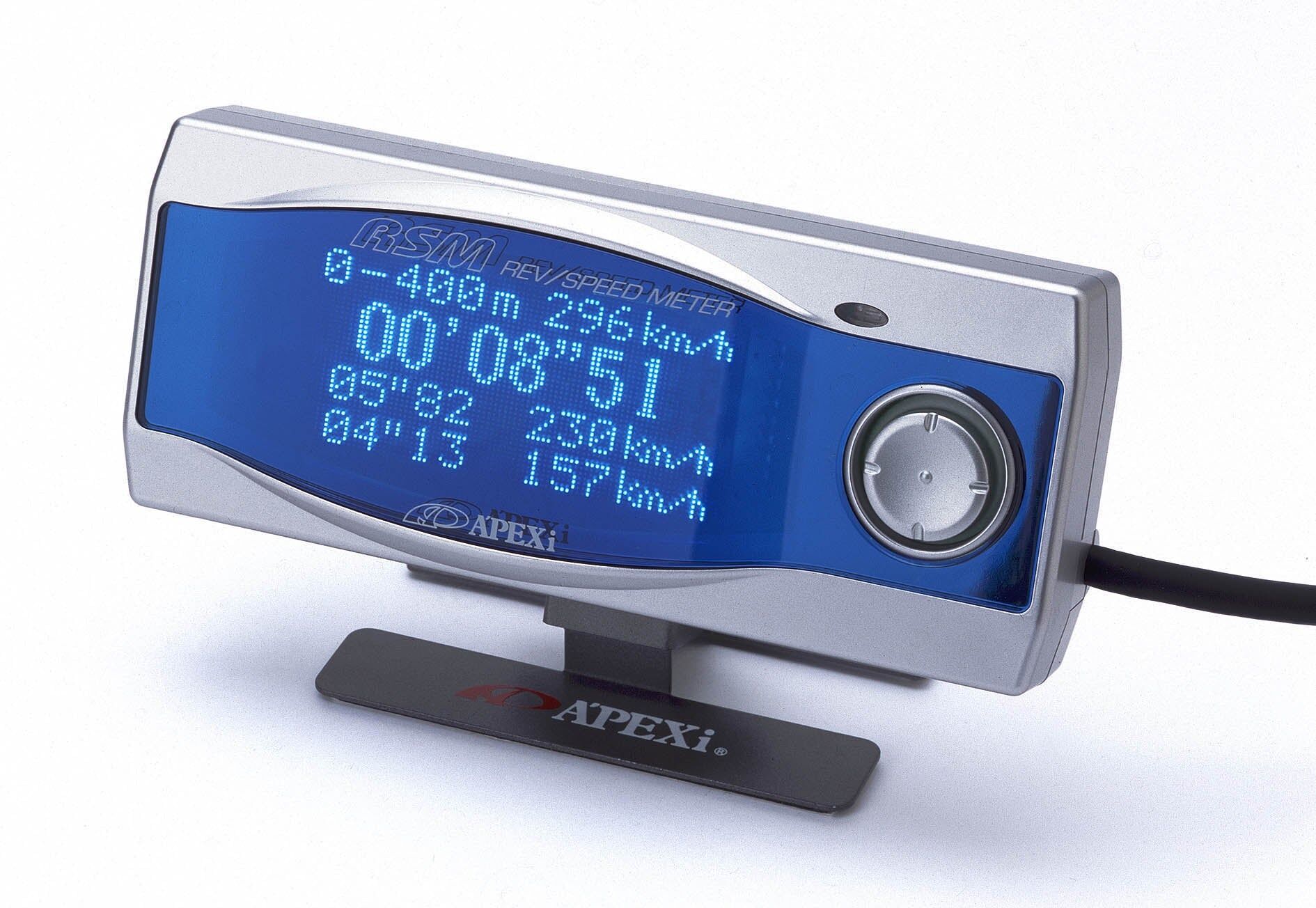APEXi Electronics RSM-GP Rev Speed Meter Silver with Blue VFD Display - 405-A912