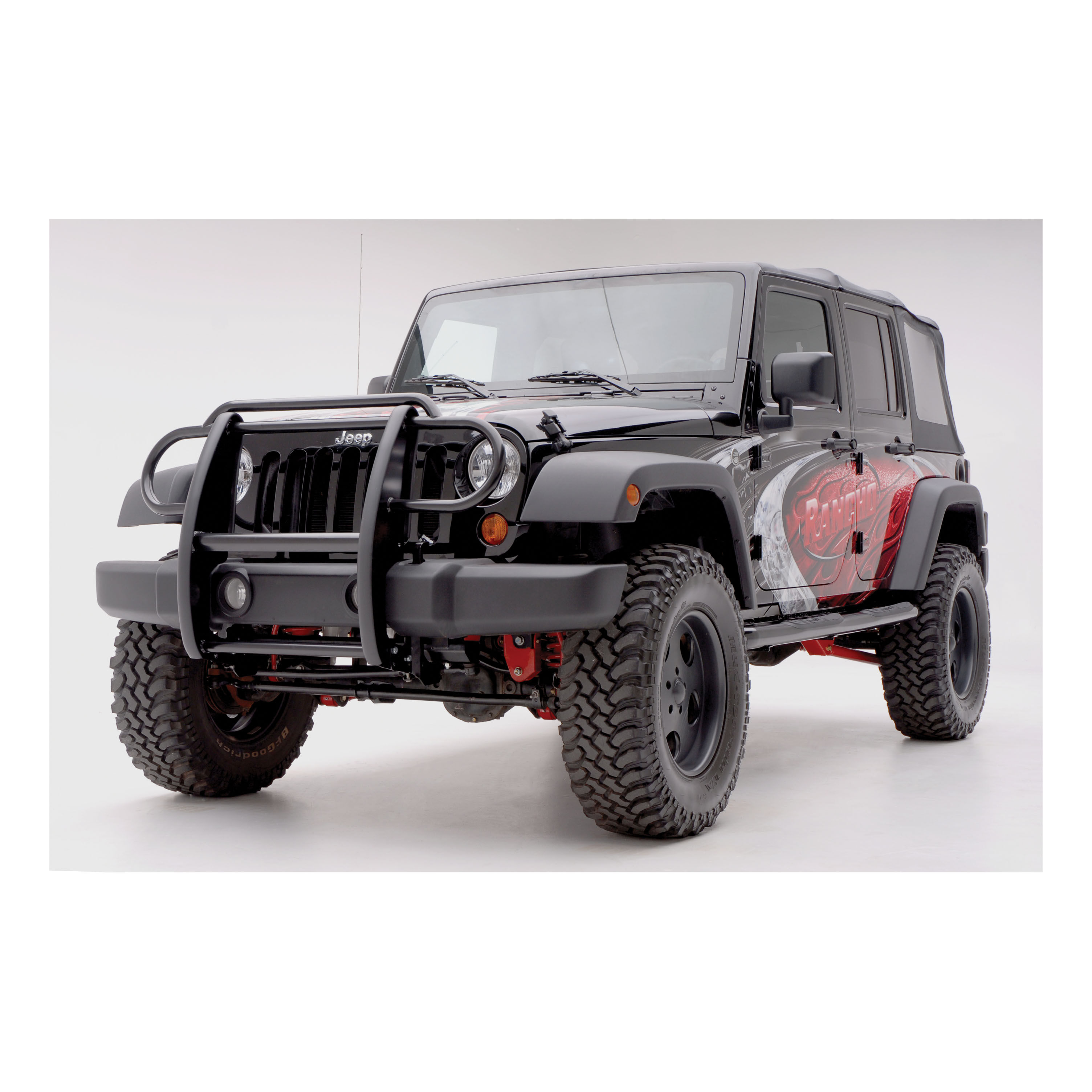 2007-2017 Jeep Wrangler Aries Black Grille Guard Unlimited Sahara/EXCLUDE RUBICON HARD ROCK (NO HEADLIGHT CAGE)