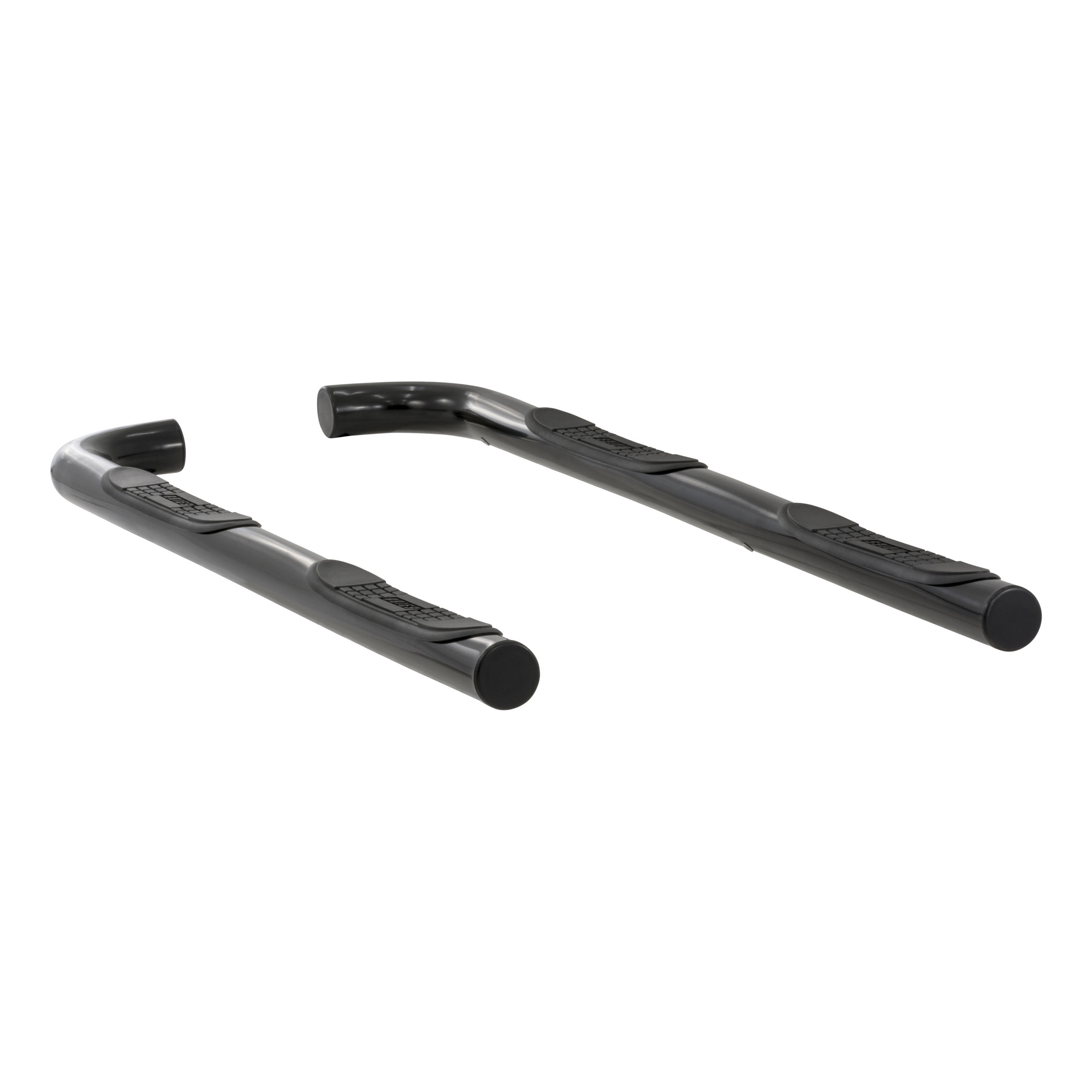 2002-2007 Jeep Liberty Aries 3" Round Semi-Gloss Black Steel Side Bars (WITHOUT MUD FLAPS & WITHOUT CLADDING)