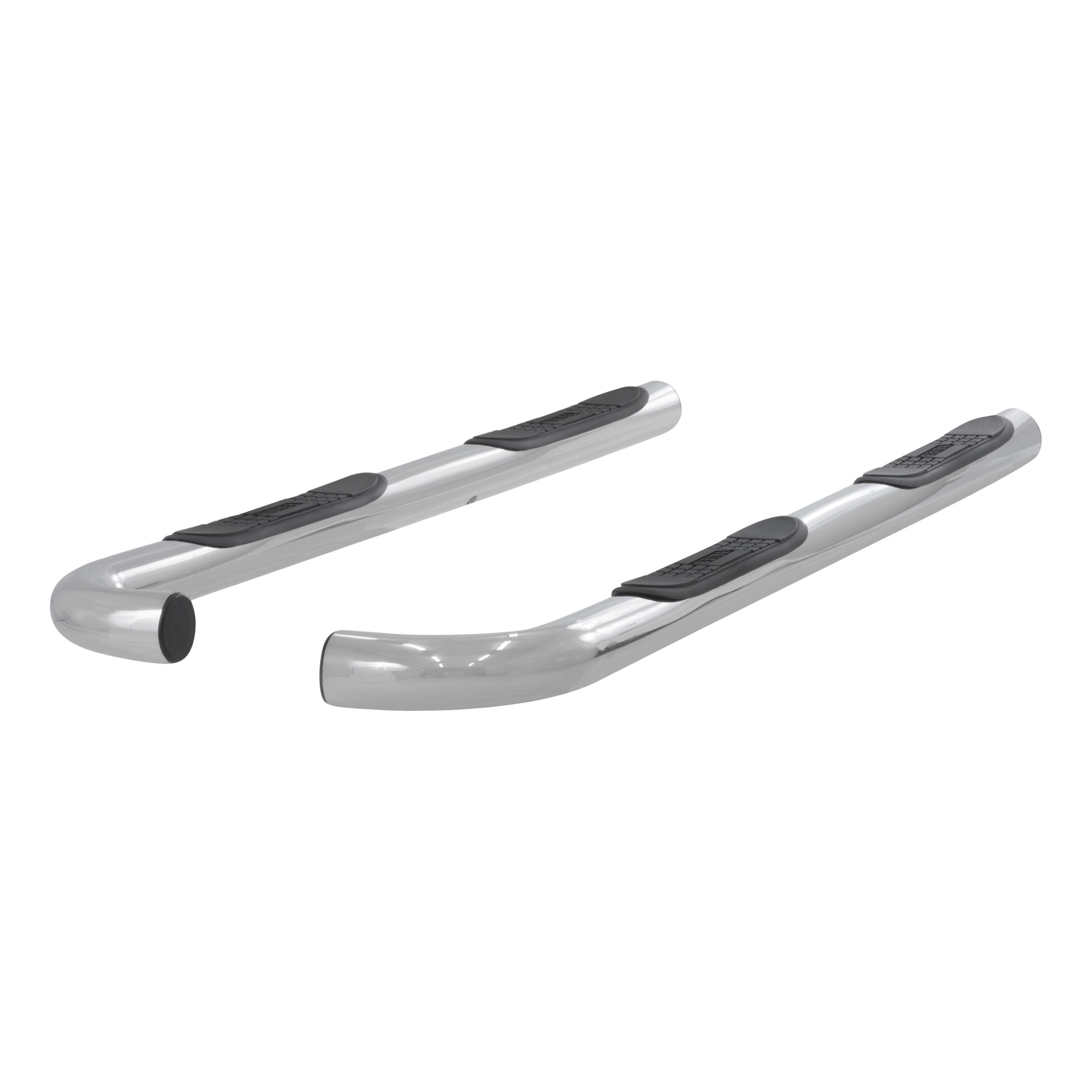 2002-2007 Jeep Liberty Aries 3" Round Semi-Gloss Black Steel Side Bars (WITHOUT MUD FLAPS & WITHOUT CLADDING)