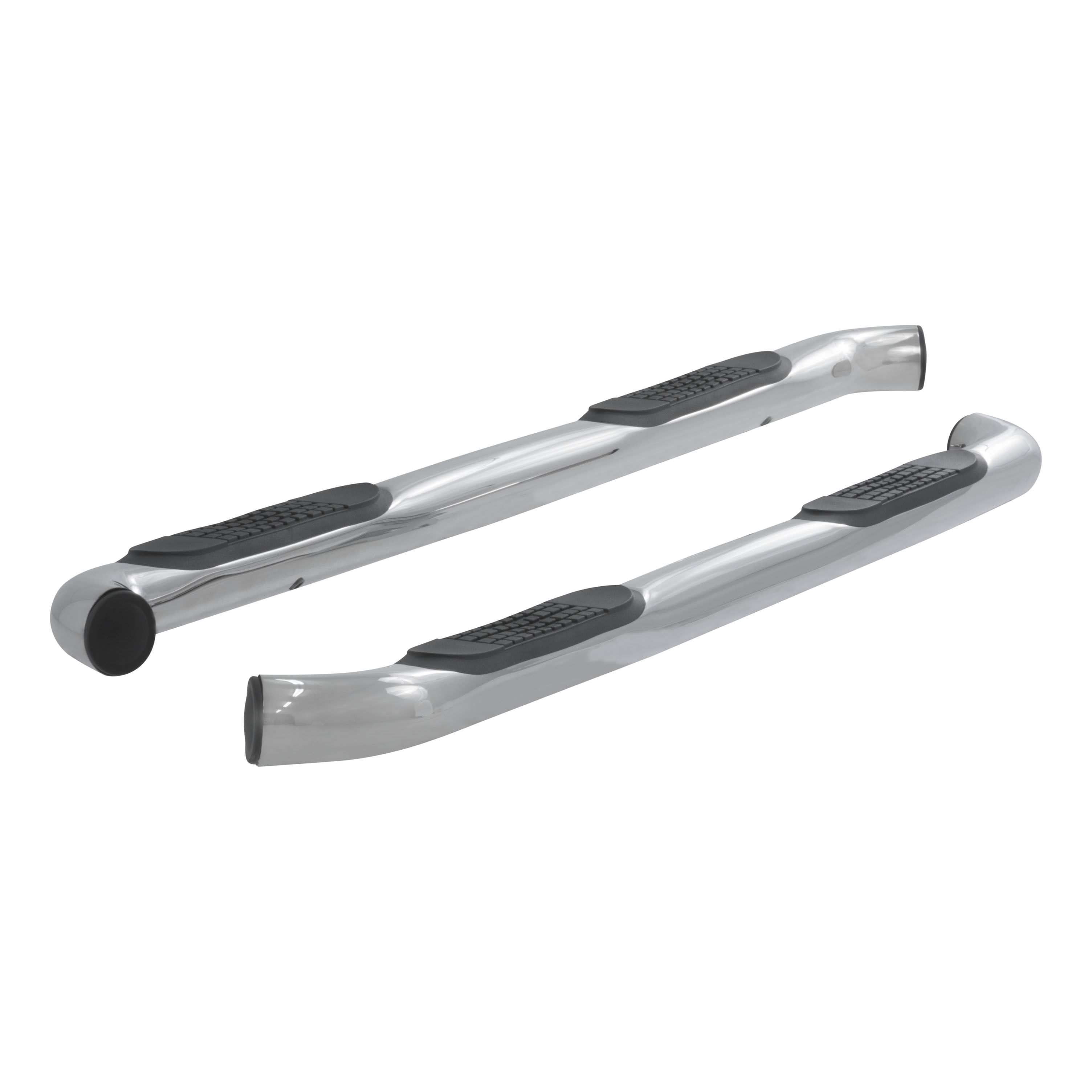 2004-2008 Ford F-150 Aries 3" Round Semi-Gloss Black Steel Side Bars SUPER CREW CAB