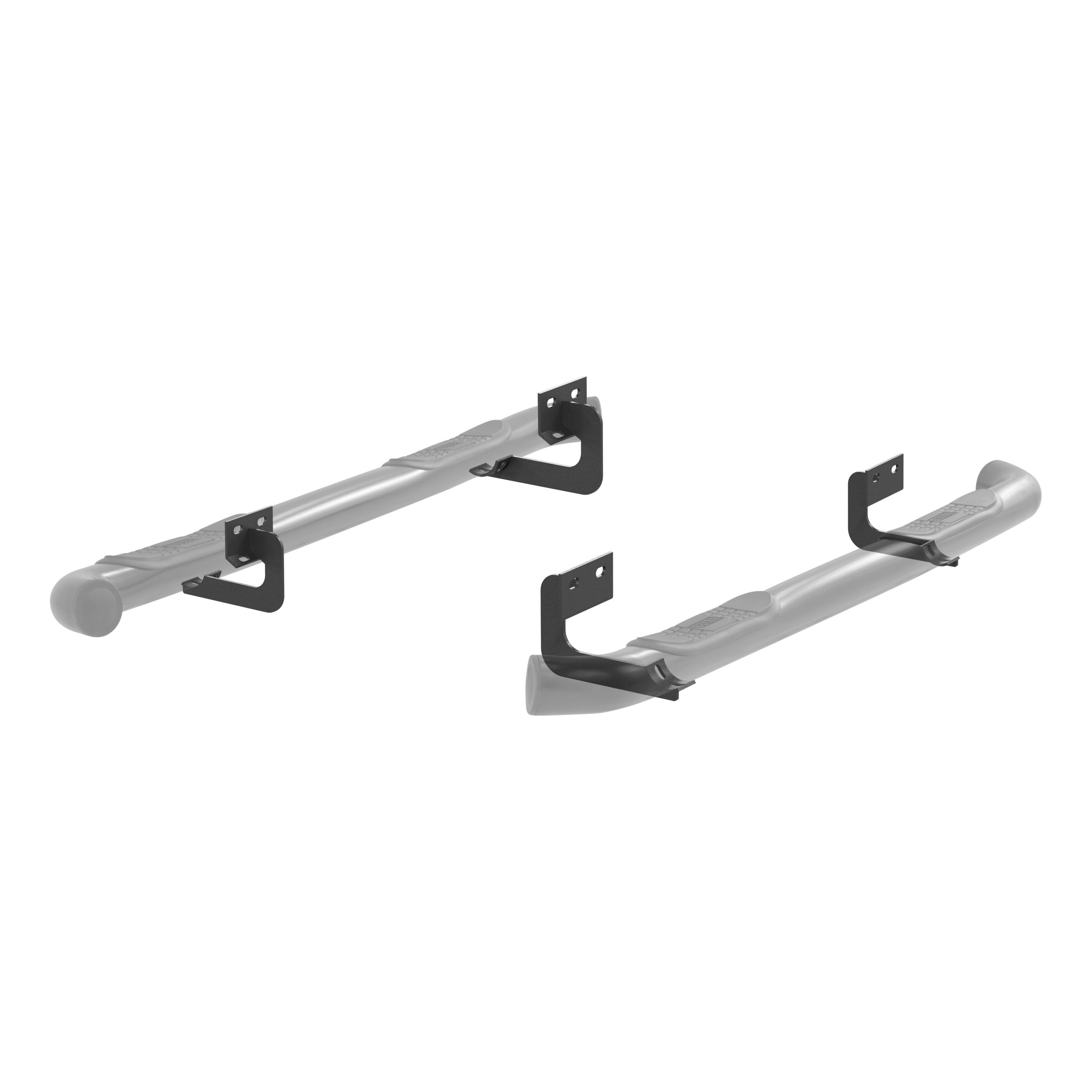 2004-2008 Ford F-150 Aries 3" Round Semi-Gloss Black Steel Side Bars SUPER CREW CAB
