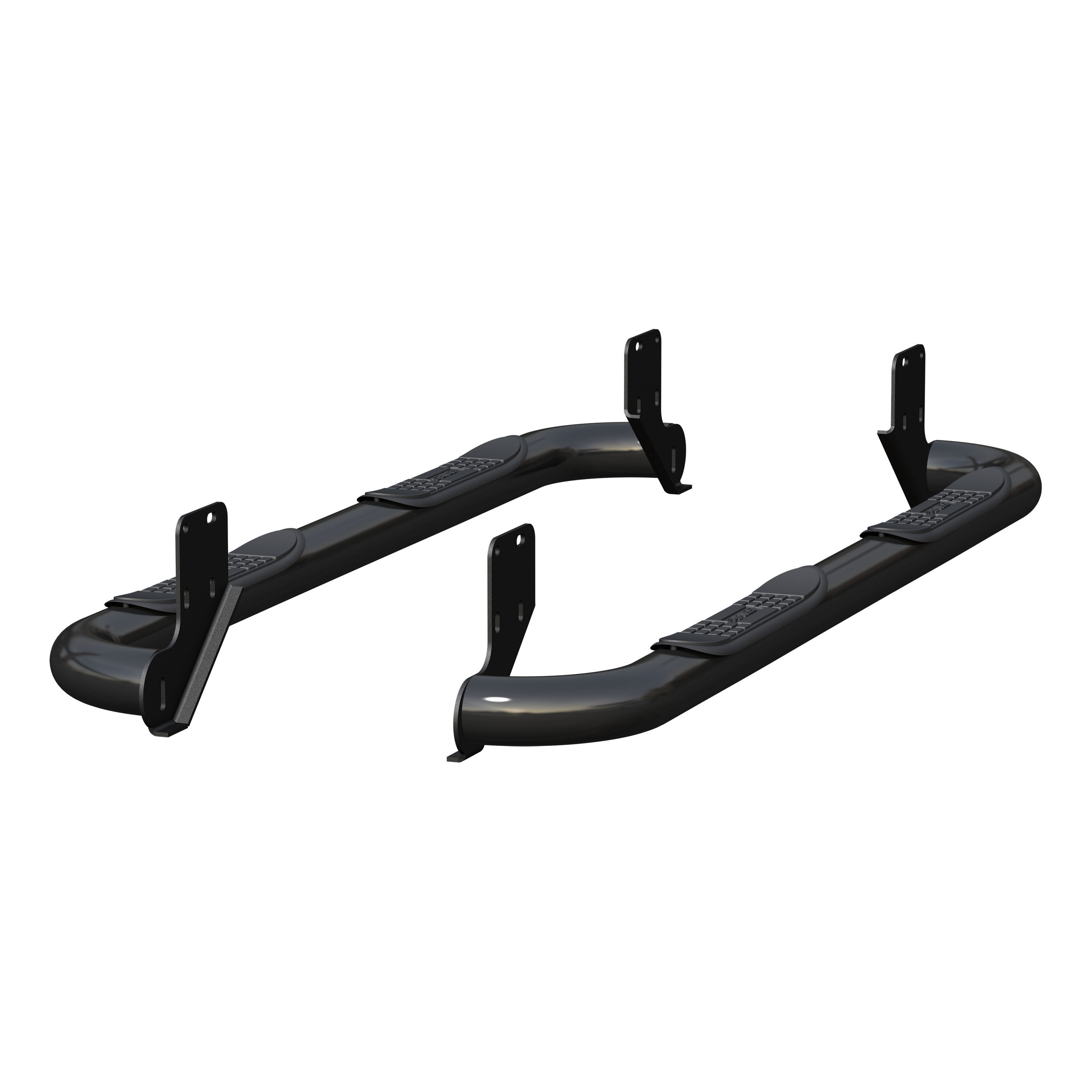 1999-2016 Ford F-350 Aries 3" Round Semi-Gloss Black Steel Side Bars Extended Cab