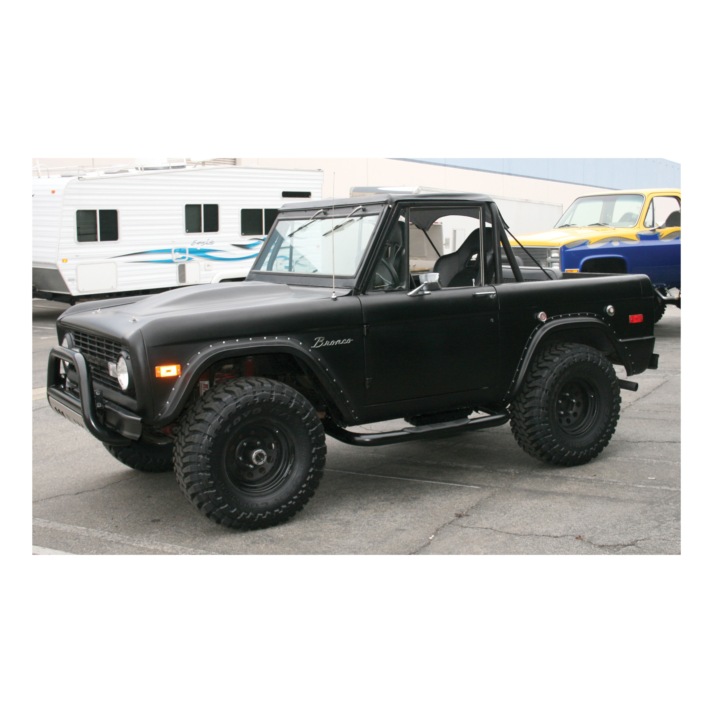1966-1972 Ford Bronco Aries 3" Round Semi-Gloss Black Steel Side Bars