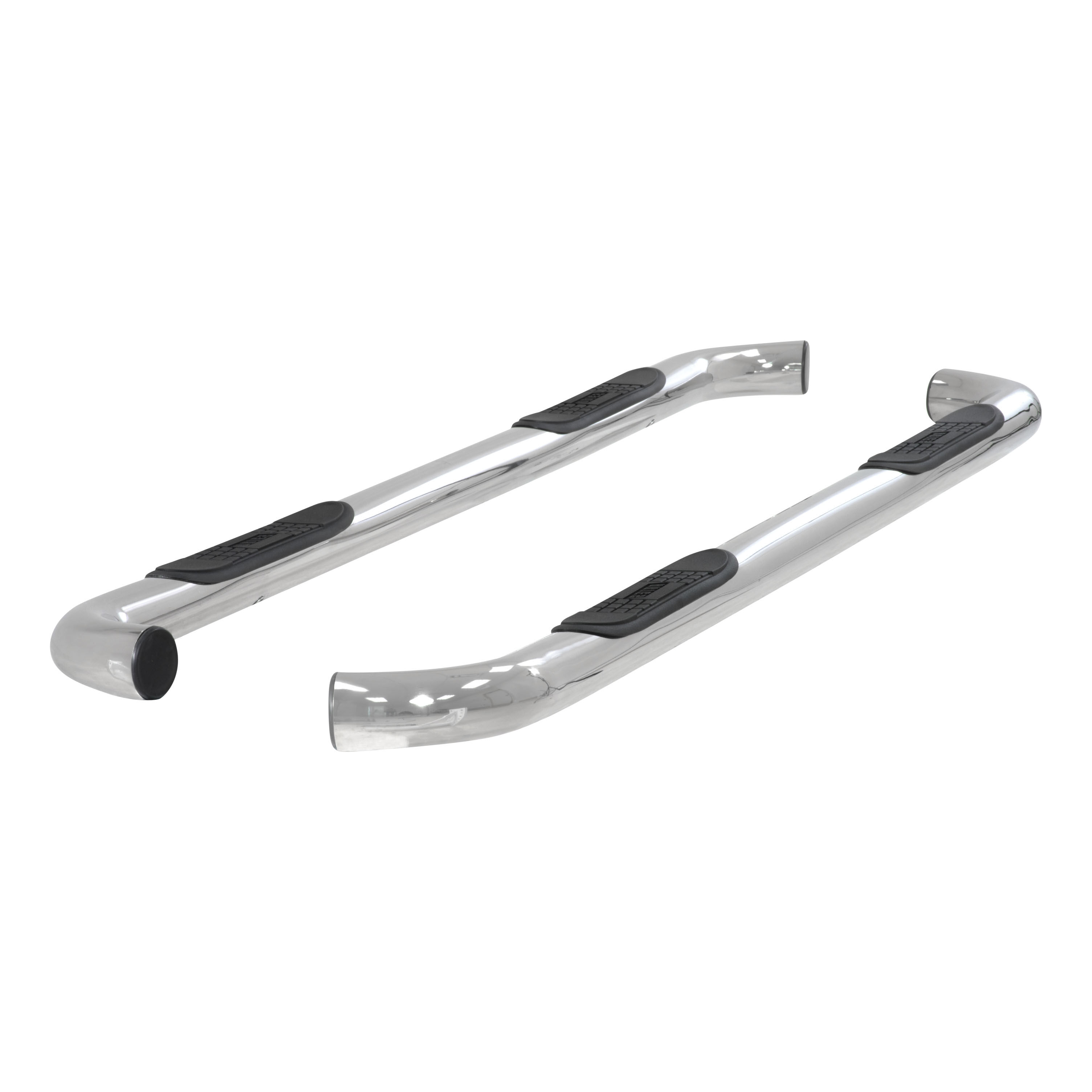 2009-2014 Ford F-150 Aries 3" Round Semi-Gloss Black Steel Side Bars SUPER CREW CAB