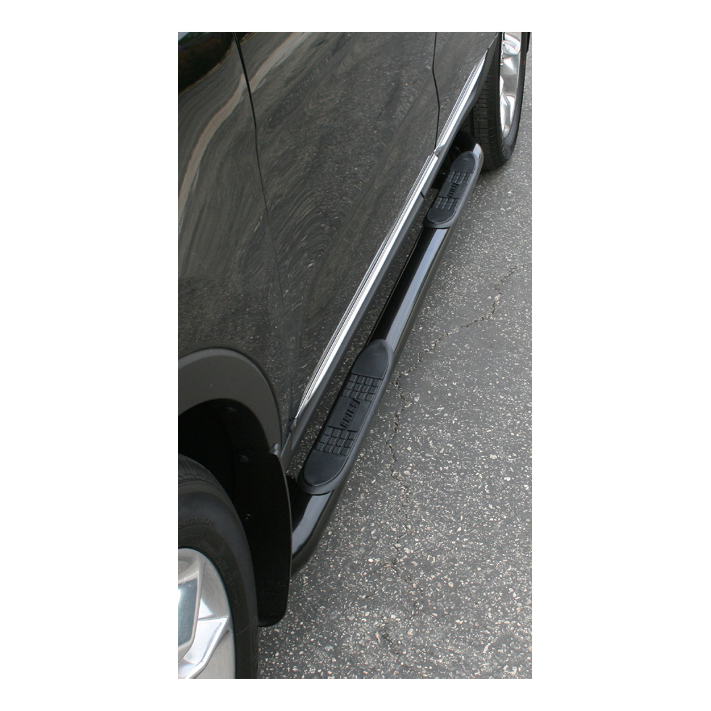 2011-2016 Ford Explorer Aries 3" Round Semi-Gloss Black Steel Side Bars