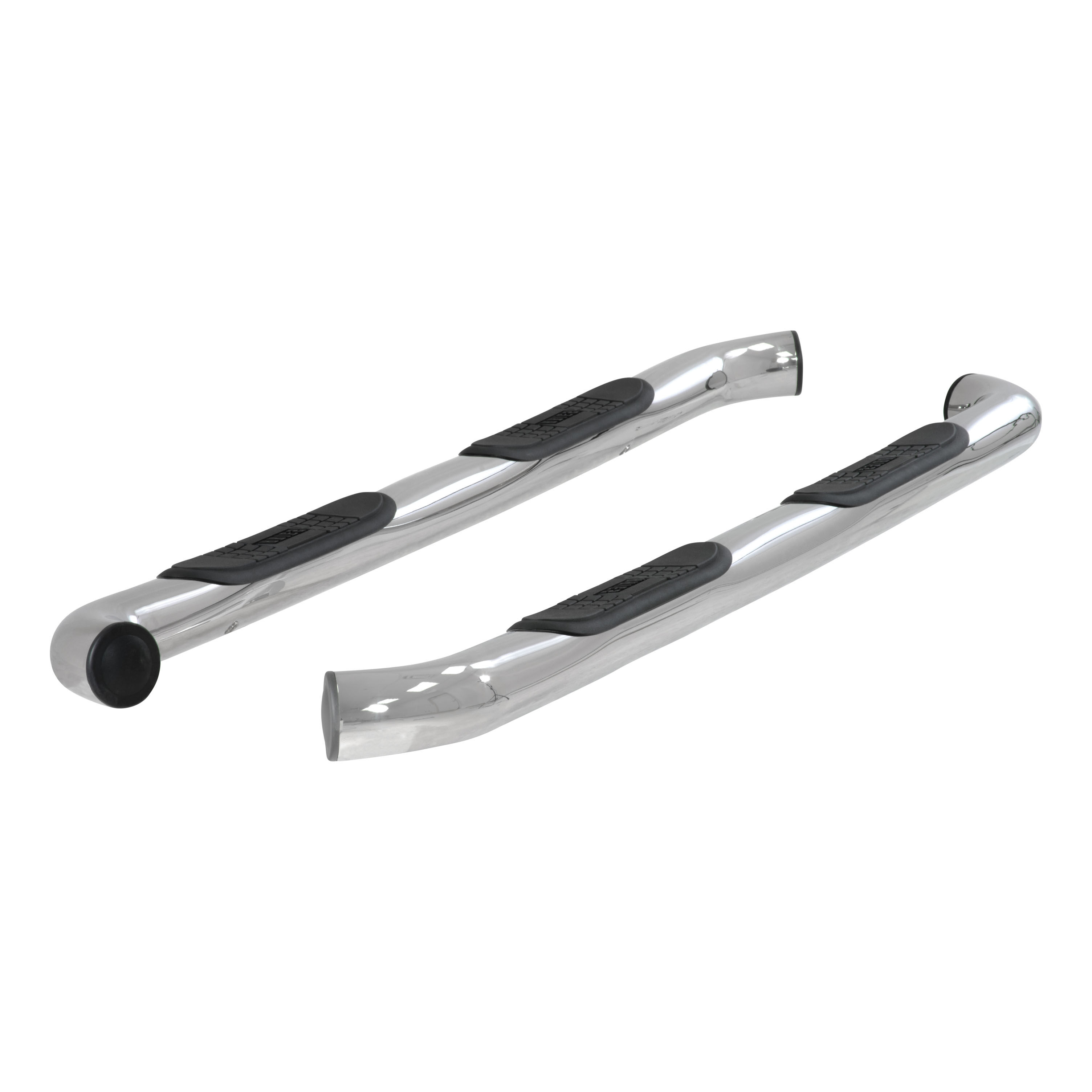 2015-2018 Ford F-150 Aries 3" Round Semi-Gloss Black Steel Side Bars XLT/Extended Cab