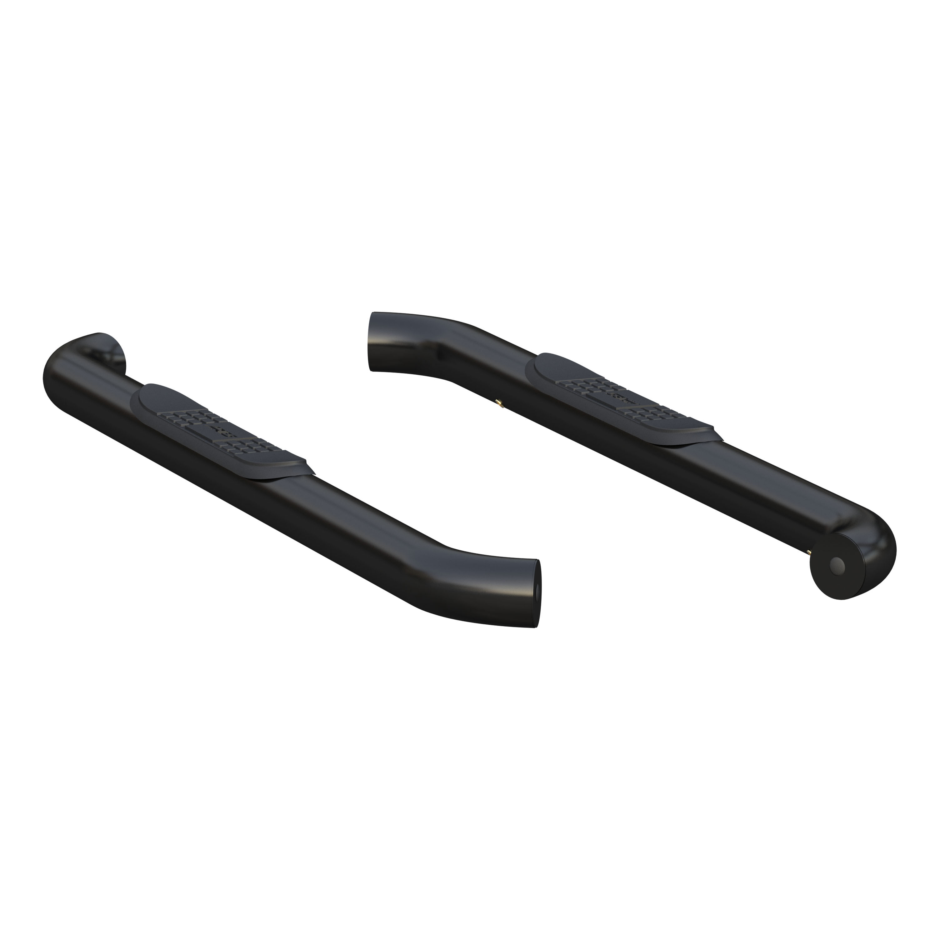 2015-2018 Ford F-150 Aries 3" Round Semi-Gloss Black Steel Side Bars Standard Cab