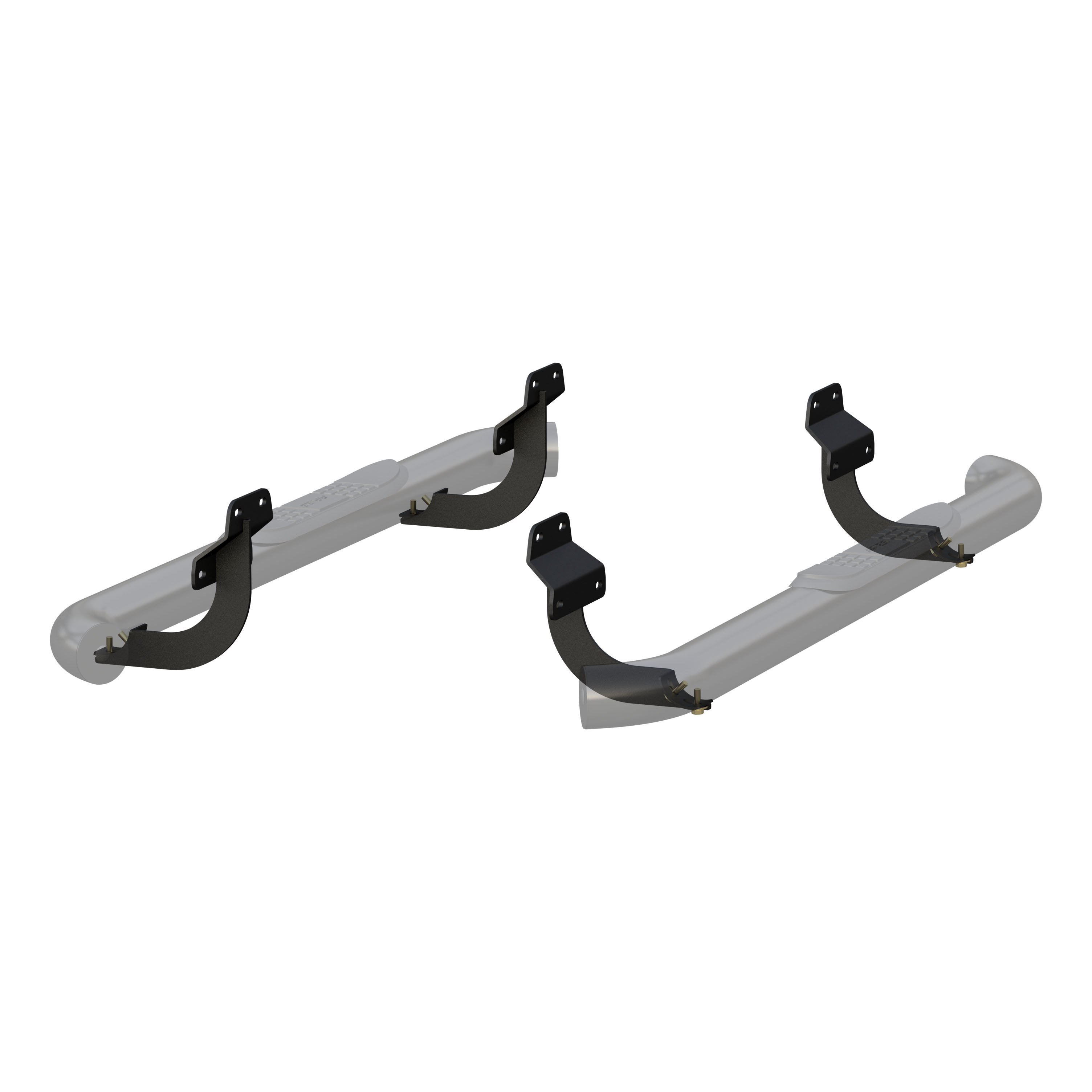 2015-2018 Ford F-150 Aries 3" Round Semi-Gloss Black Steel Side Bars Standard Cab