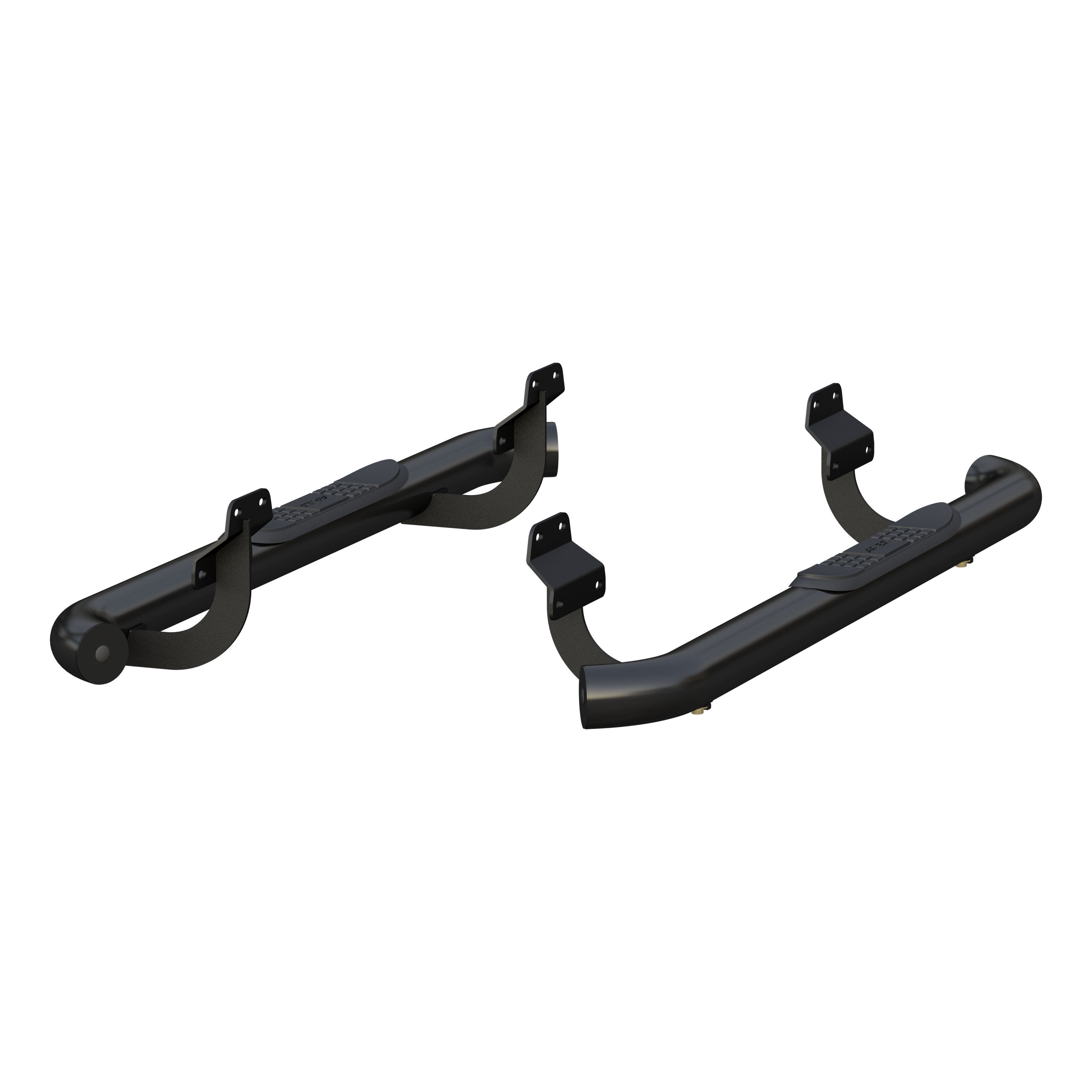 2015-2018 Ford F-150 Aries 3" Round Semi-Gloss Black Steel Side Bars Standard Cab