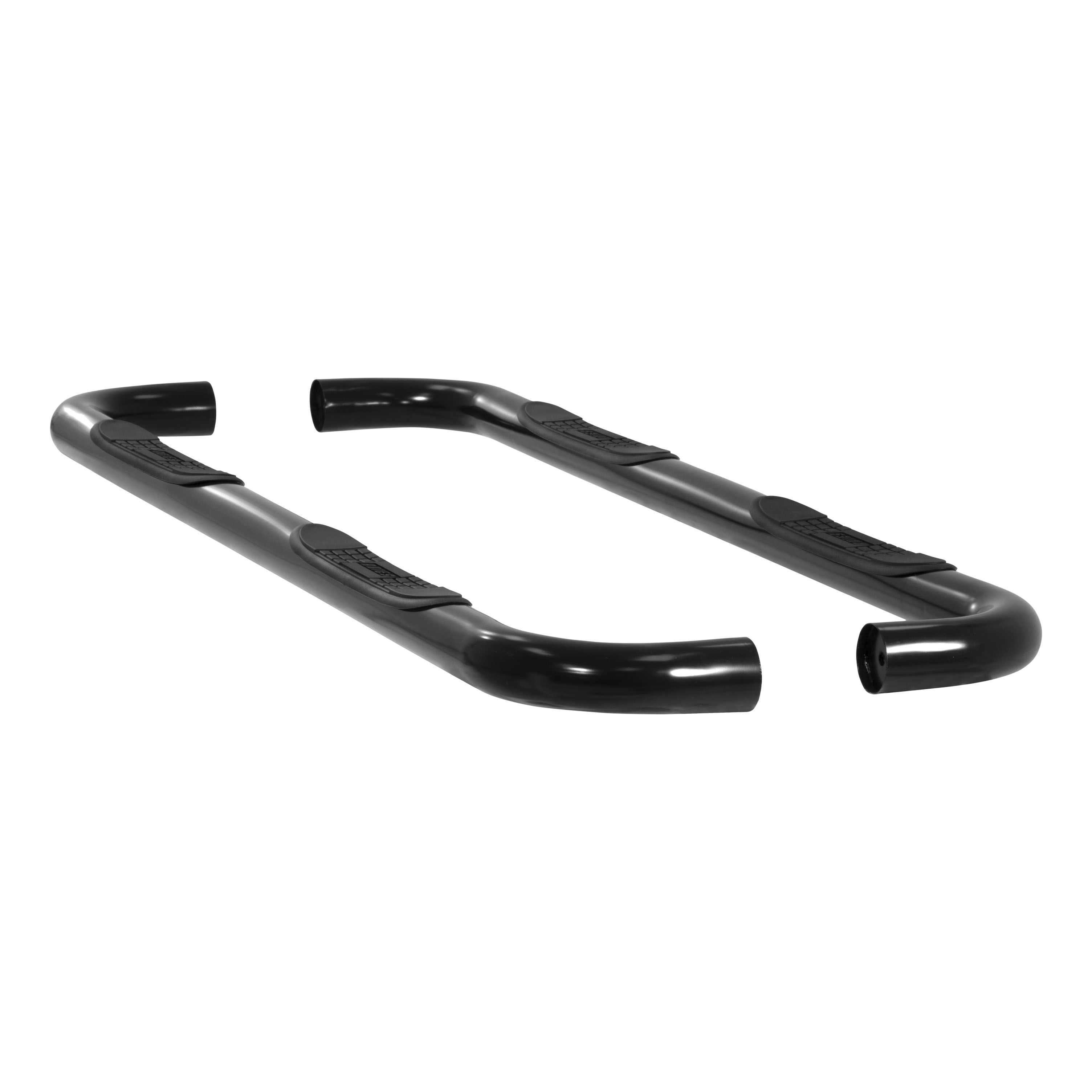 2000-2014 Chevy Silverado 3500 Aries 3" Round Semi-Gloss Black Steel Side Bars HD Extended Cab