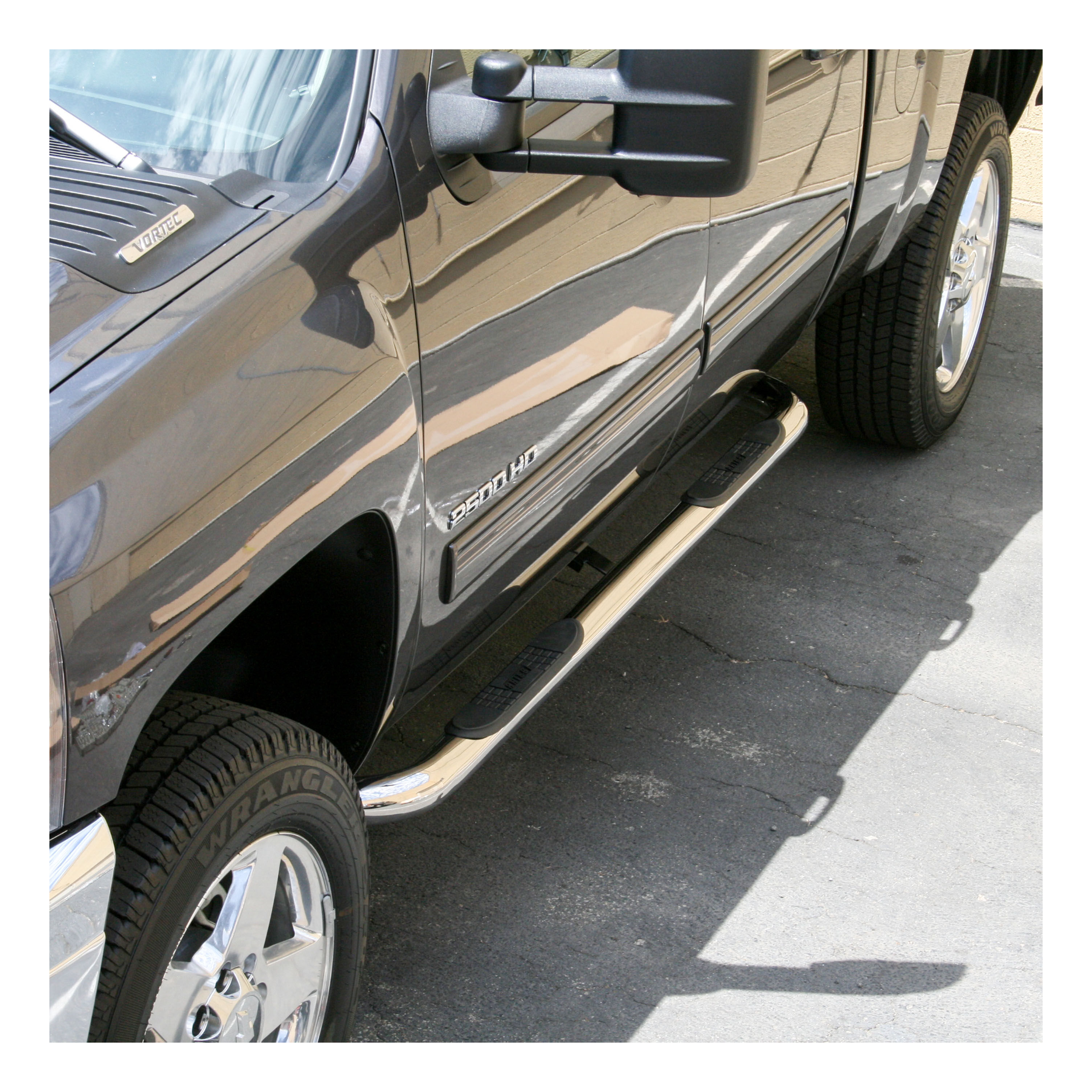 2000-2014 Chevy Silverado 3500 Aries Stainless 3" Round Side Bars HD Extended Cab