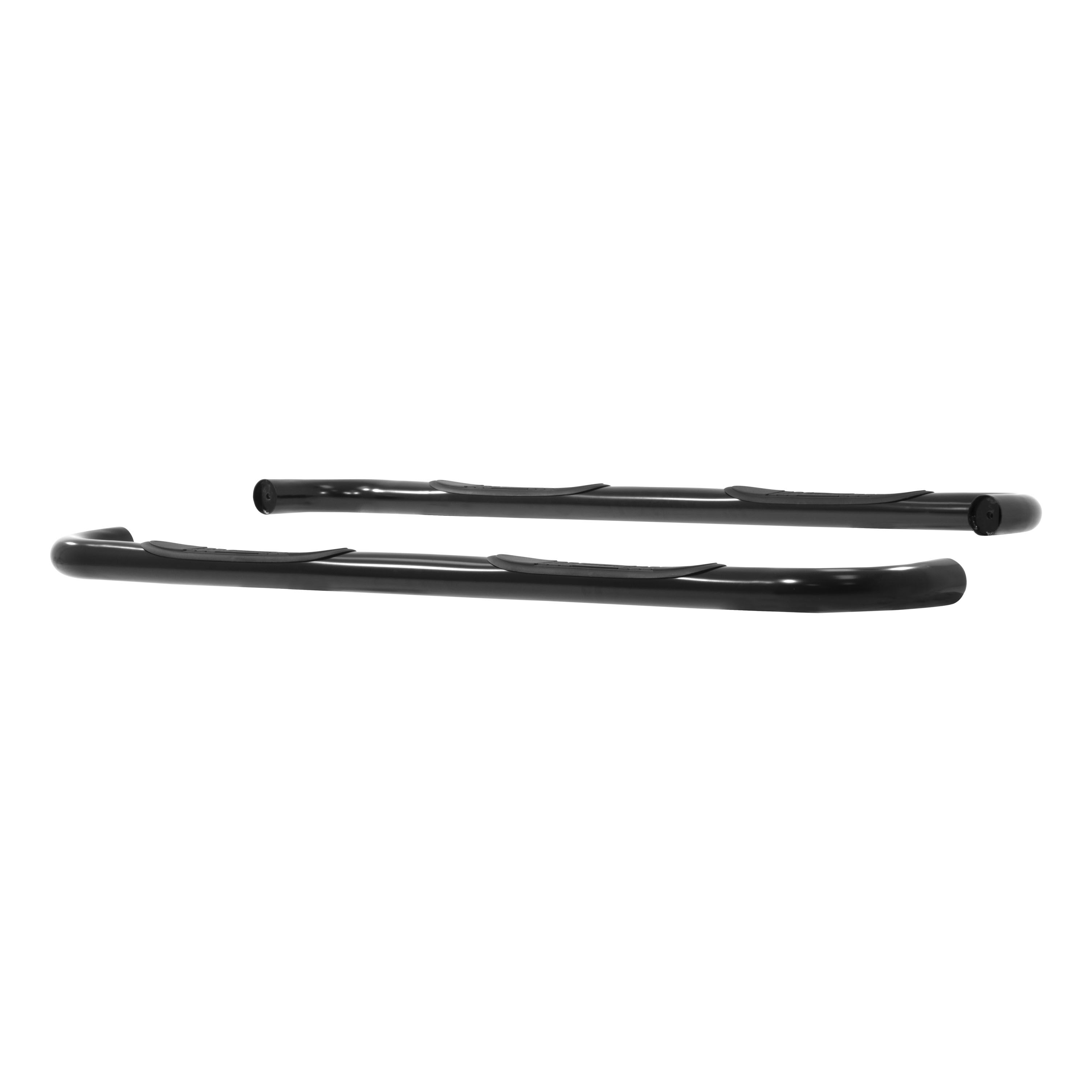 2000-2014 Chevy Silverado 3500 Aries 3" Round Semi-Gloss Black Steel Side Bars HD Extended Cab