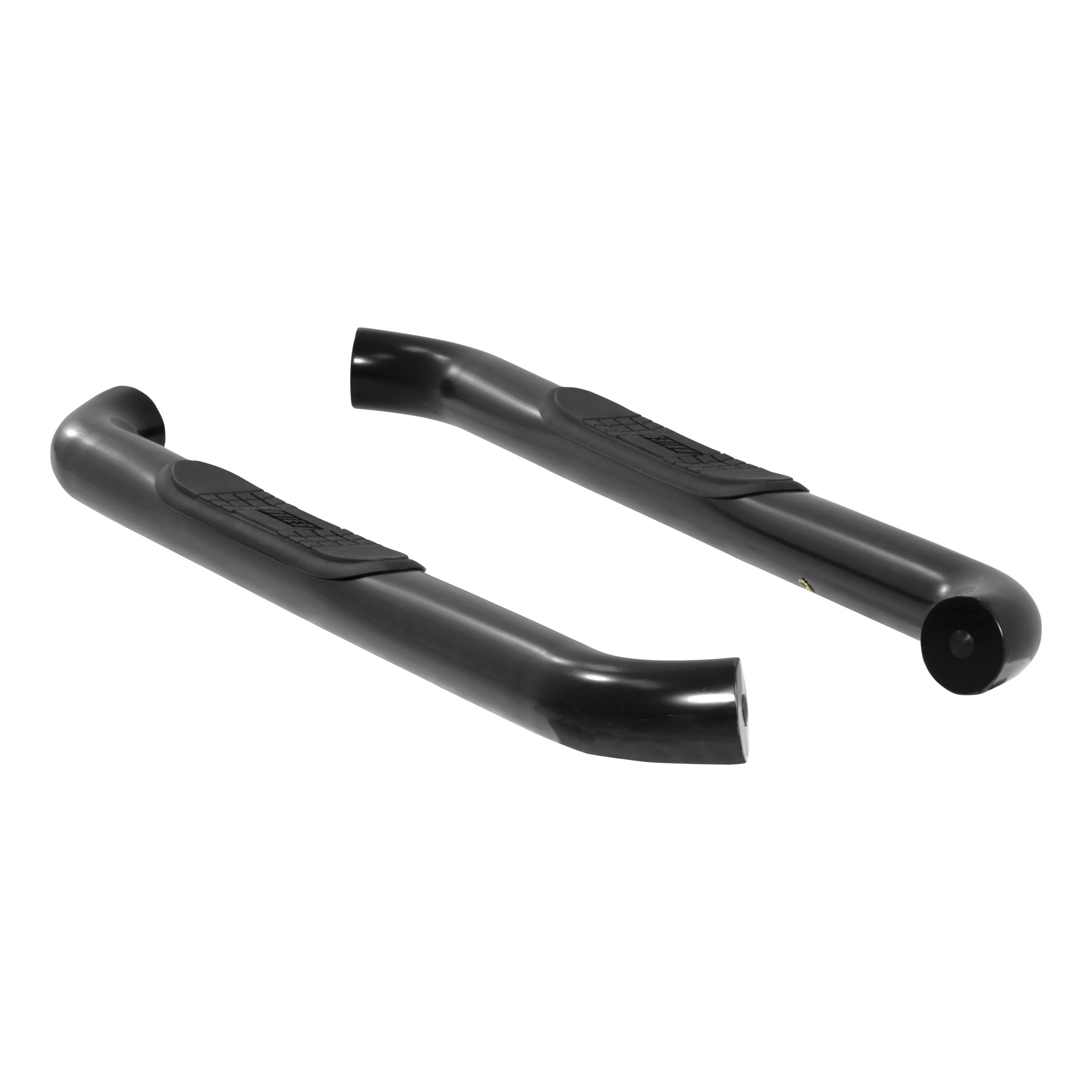 2007-2018 Chevy Silverado 1500 Aries 3" Round Semi-Gloss Black Steel Side Bars Standard Cab