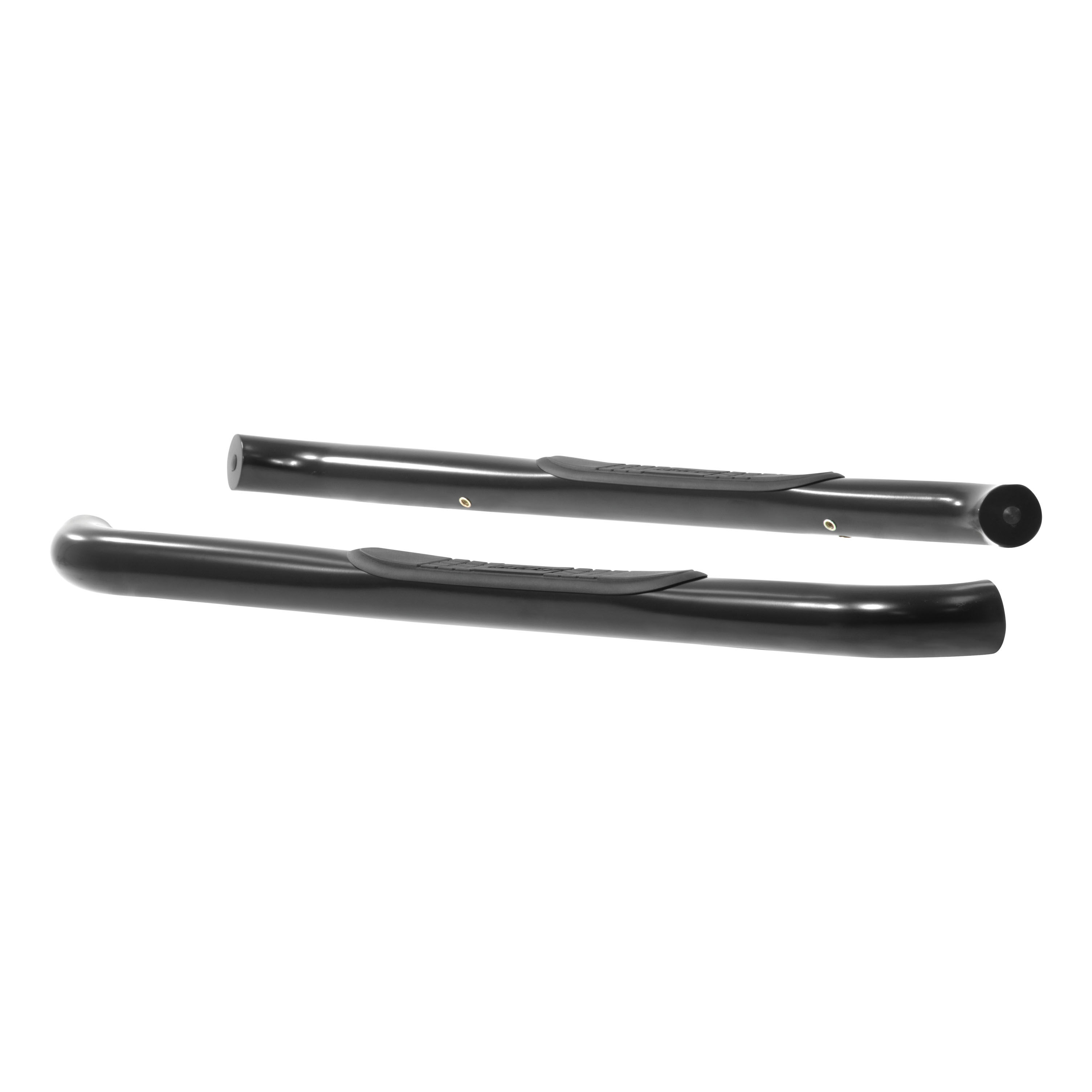 2007-2018 Chevy Silverado 1500 Aries 3" Round Semi-Gloss Black Steel Side Bars Standard Cab
