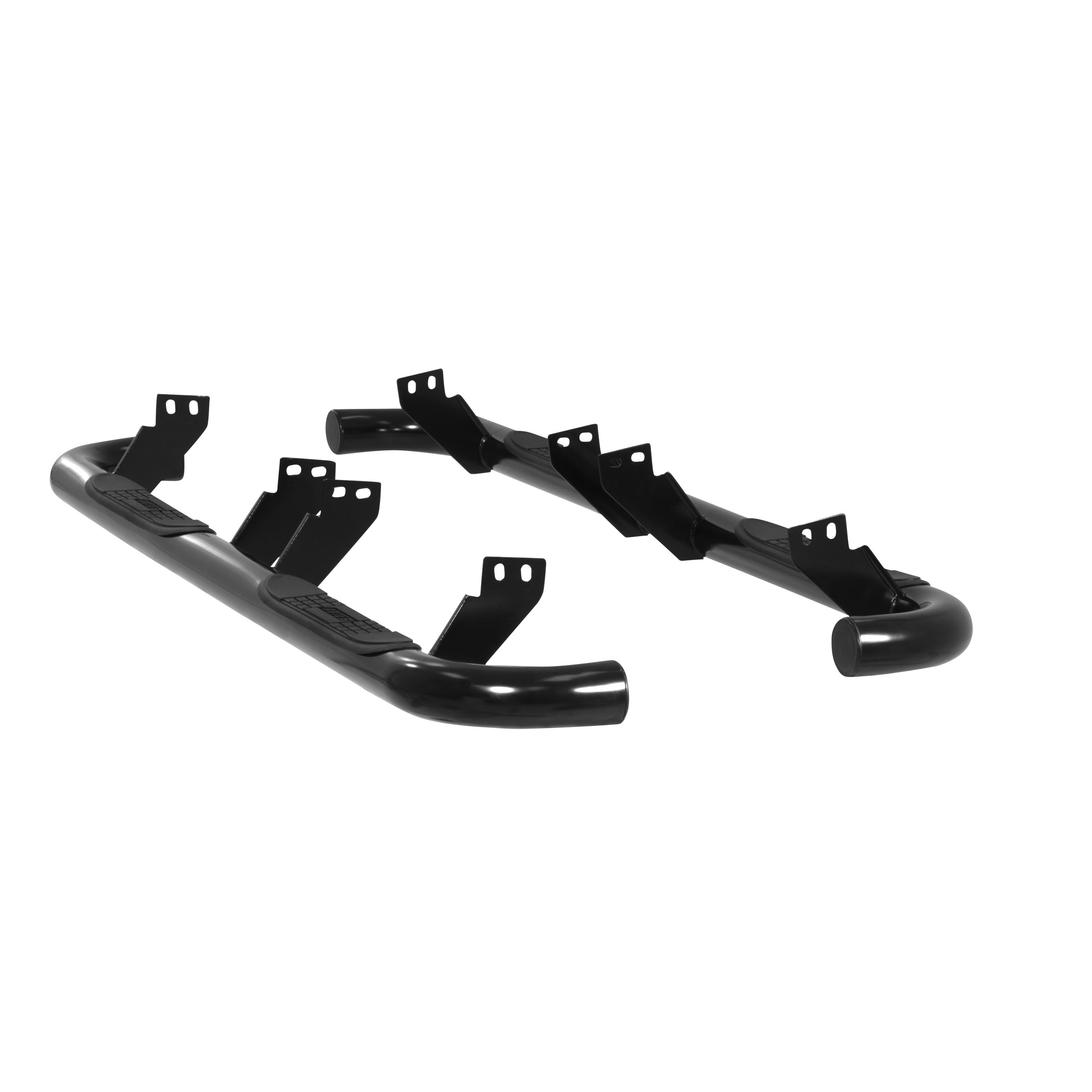 2003-2010 Hummer H2 Aries 3" Round Semi-Gloss Black Steel Side Bars REQUIRED FACTORY ROCKER BAR AND INCLUDING SUT