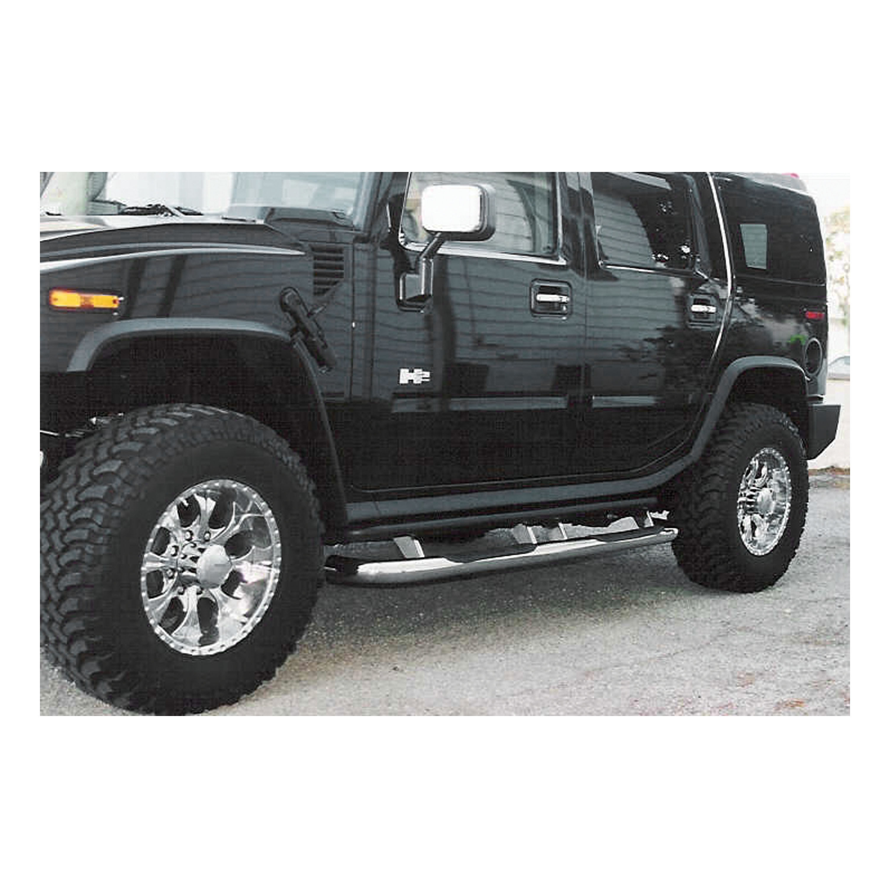 2003-2010 Hummer H2 Aries Stainless 3" Round Side Bars REQUIRED FACTORY ROCKER BAR AND INCLUDING SUT
