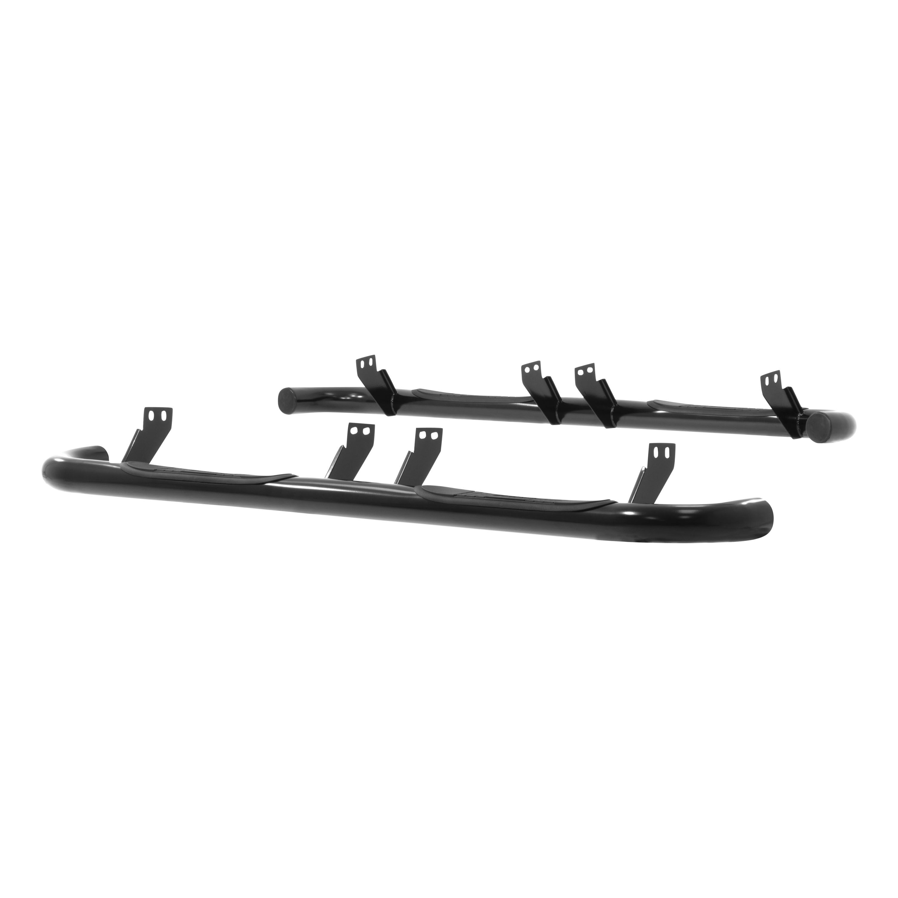 2003-2010 Hummer H2 Aries 3" Round Semi-Gloss Black Steel Side Bars REQUIRED FACTORY ROCKER BAR AND INCLUDING SUT