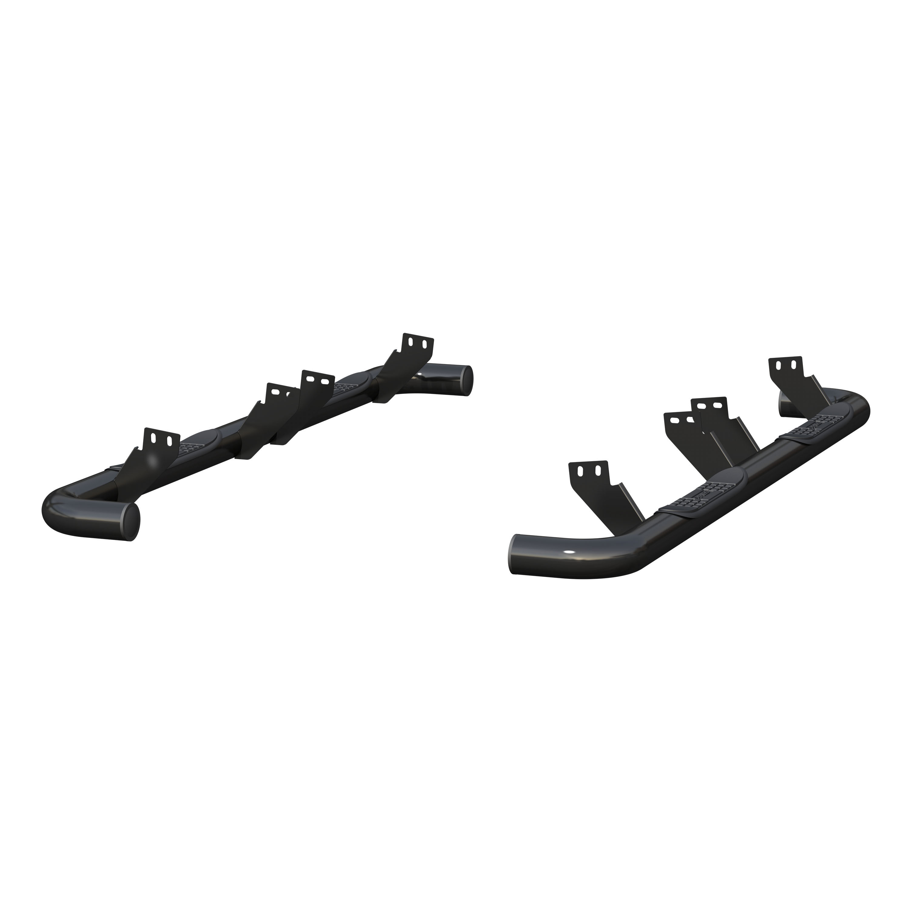 2003-2010 Hummer H2 Aries 3" Round Semi-Gloss Black Steel Side Bars REQUIRED FACTORY ROCKER BAR AND INCLUDING SUT