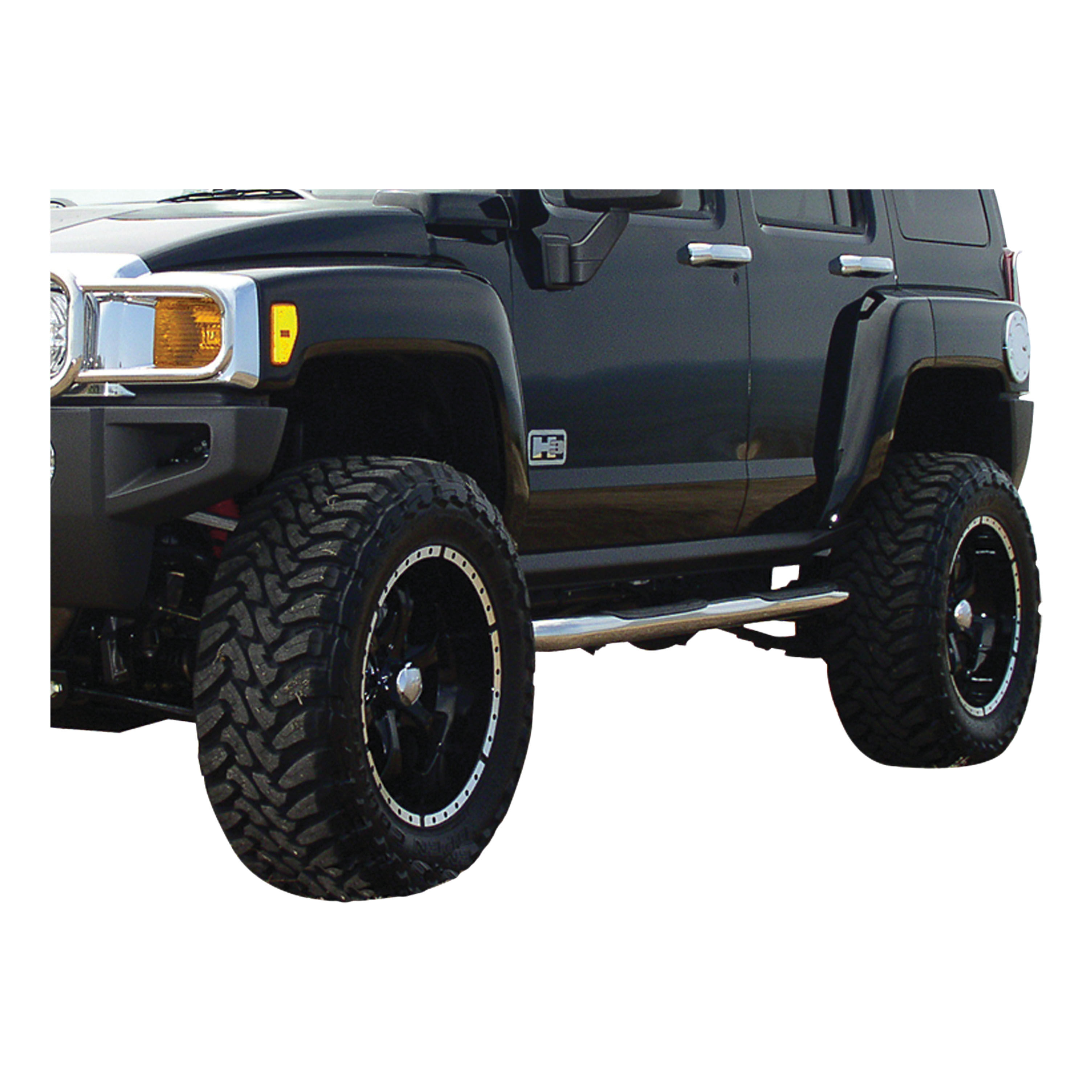 2006-2011 Hummer H3 Aries Stainless 3" Round Side Bars EXCLUDING WITH ROCKER BAR (4WD ONLY)