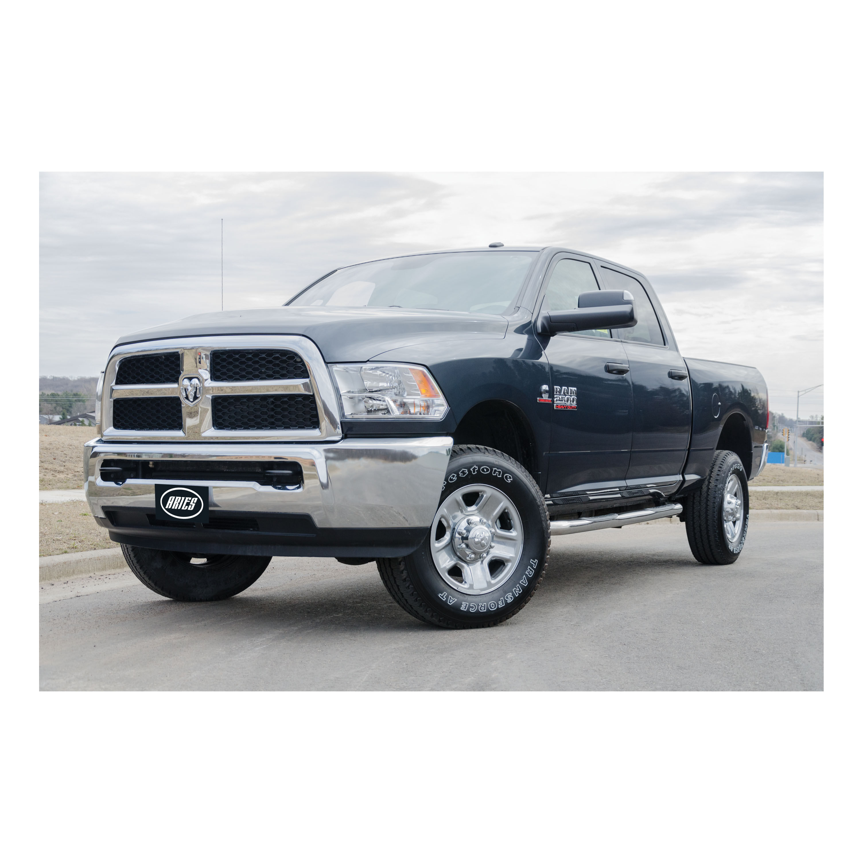 2006-2016 Dodge Ram 3500 Aries Stainless 3" Round Side Bars MEGA CAB