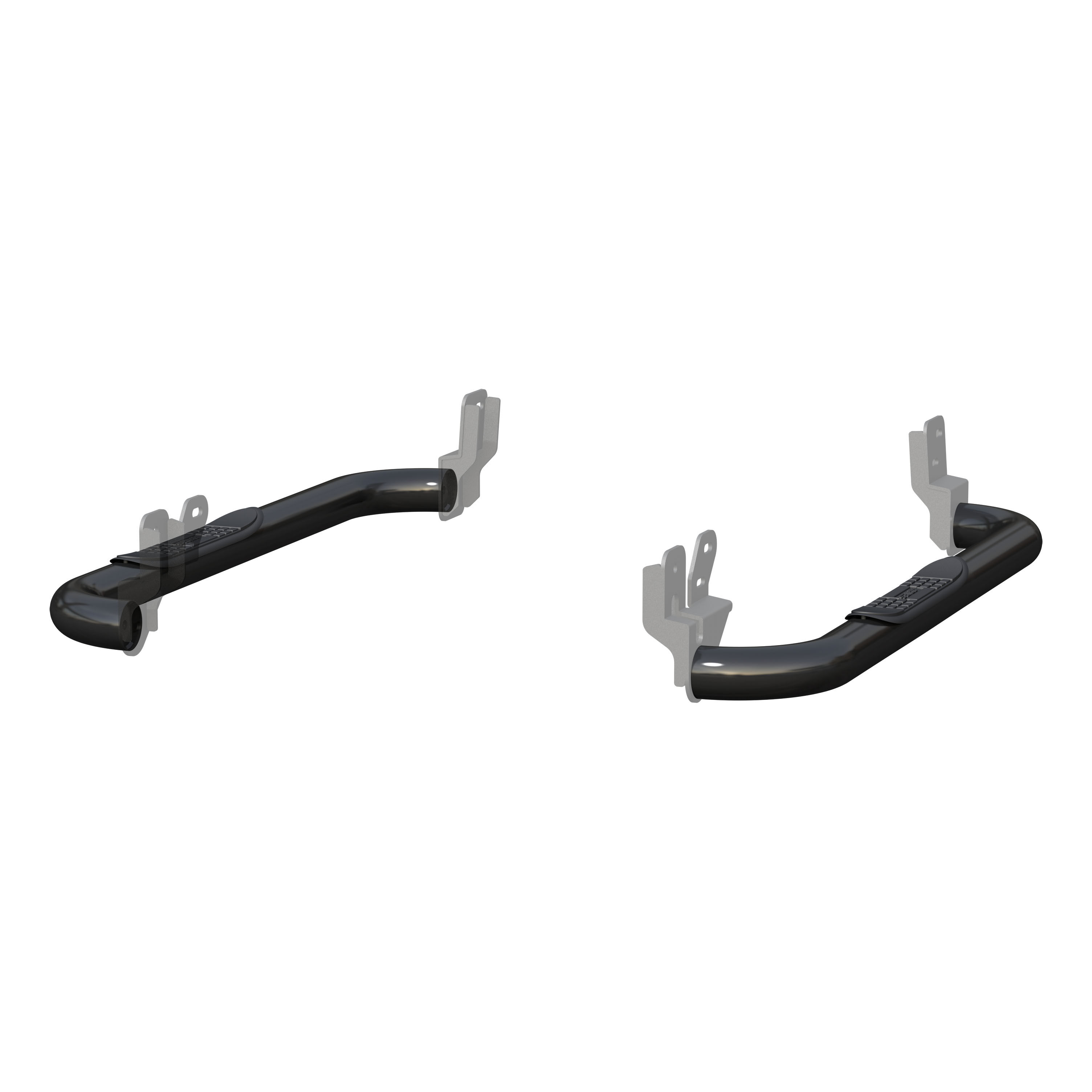 2009-2017 Dodge Ram 1500 Aries 3" Round Semi-Gloss Black Steel Side Bars Standard Cab