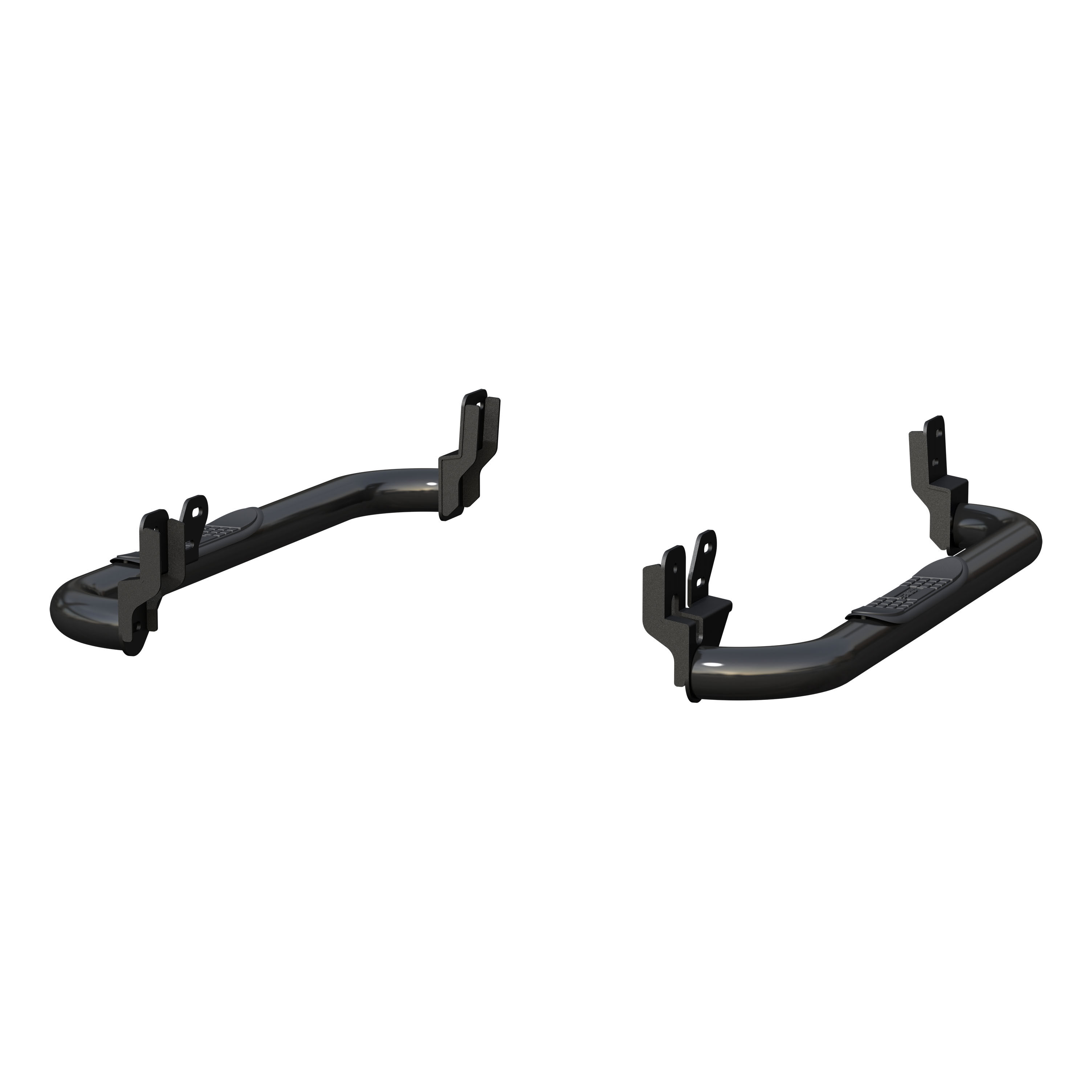 2009-2017 Dodge Ram 1500 Aries 3" Round Semi-Gloss Black Steel Side Bars Standard Cab