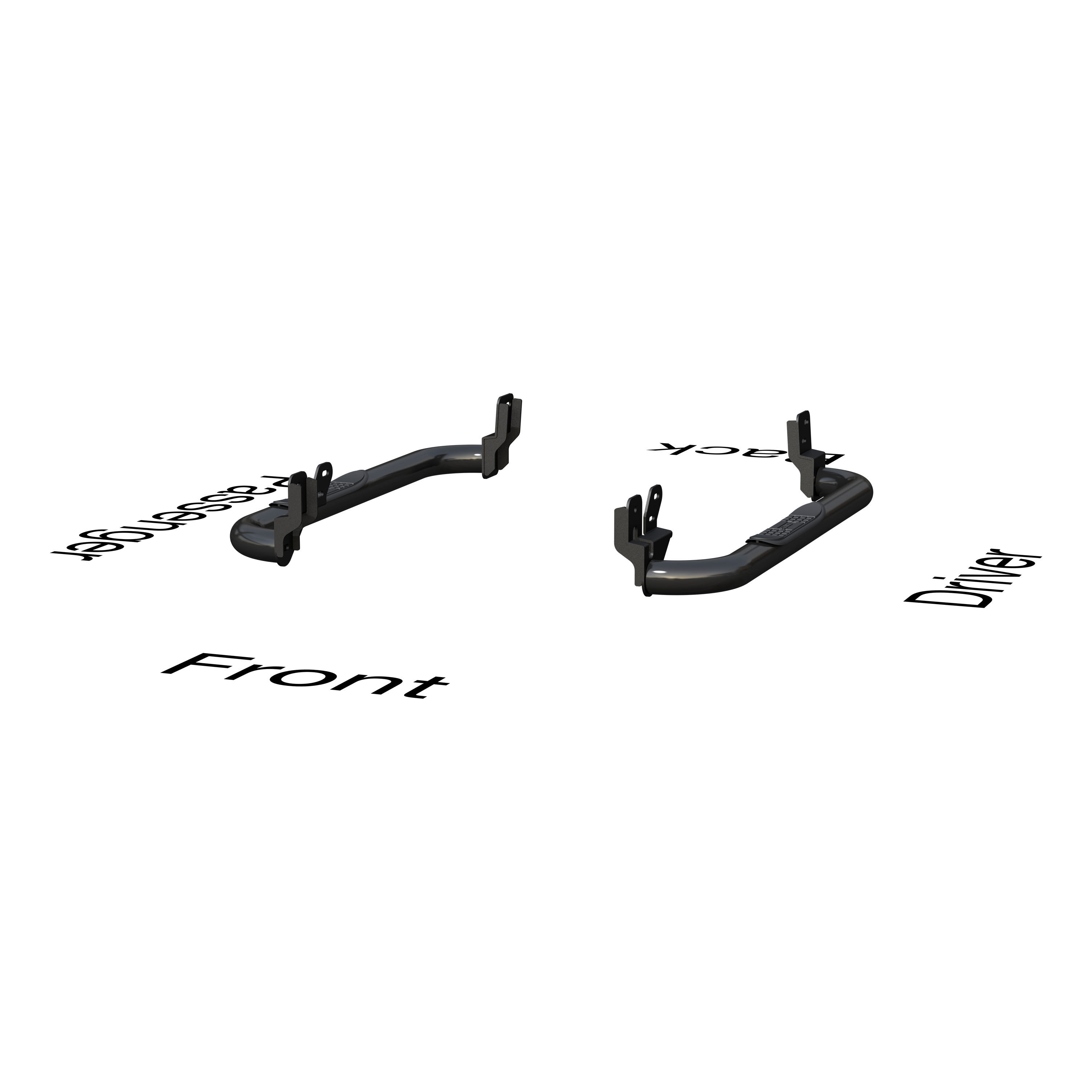 2009-2017 Dodge Ram 1500 Aries 3" Round Semi-Gloss Black Steel Side Bars Standard Cab