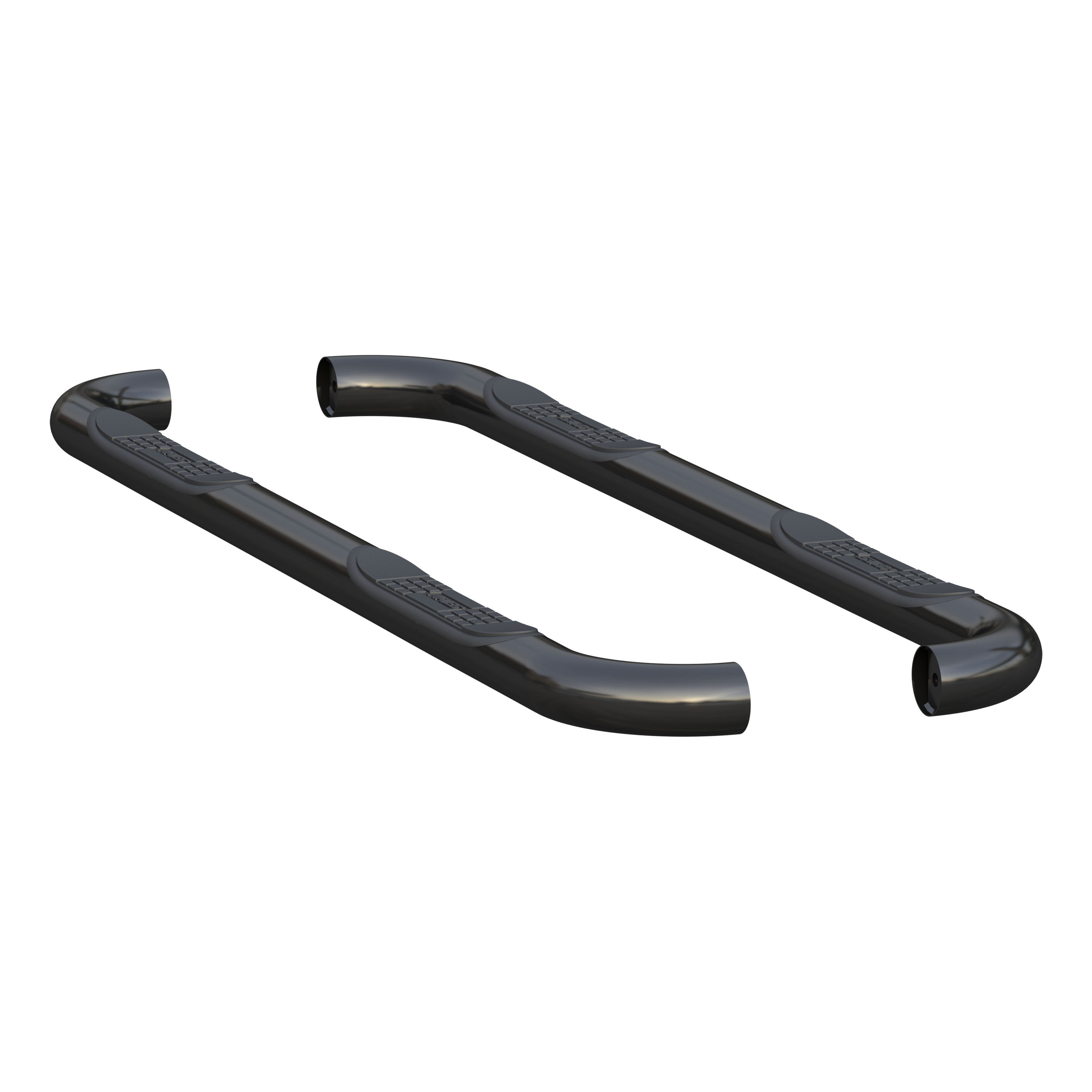 2009-2016 Dodge Ram 1500 Aries 3" Round Semi-Gloss Black Steel Side Bars Extended Cab