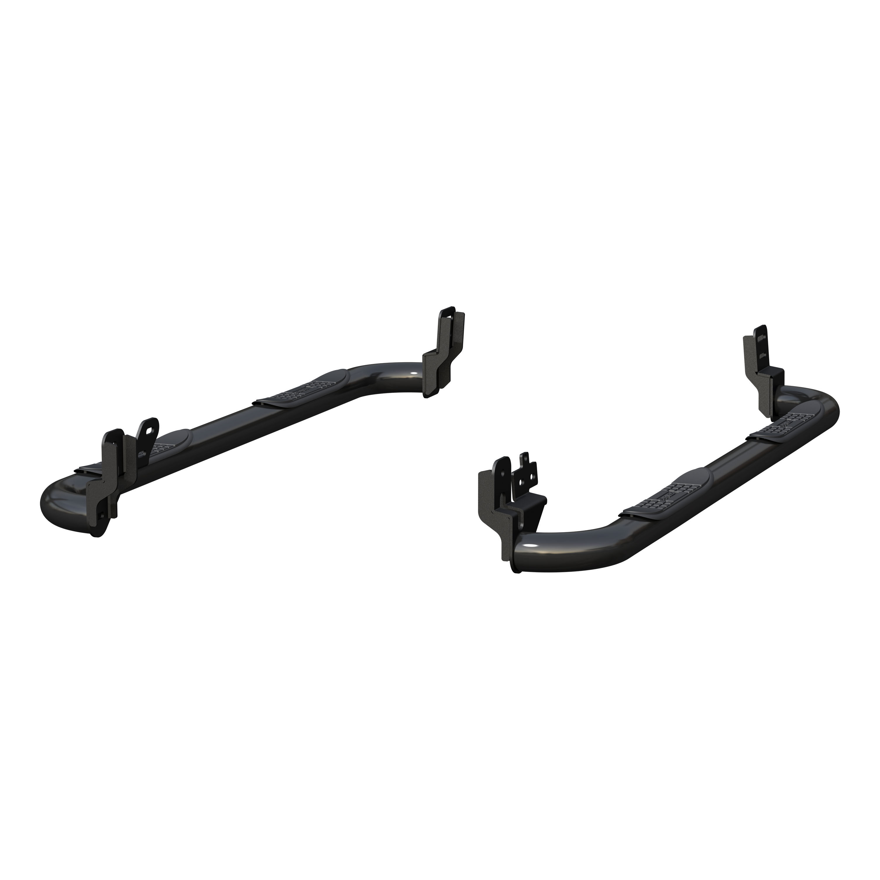 2009-2016 Dodge Ram 1500 Aries 3" Round Semi-Gloss Black Steel Side Bars Extended Cab