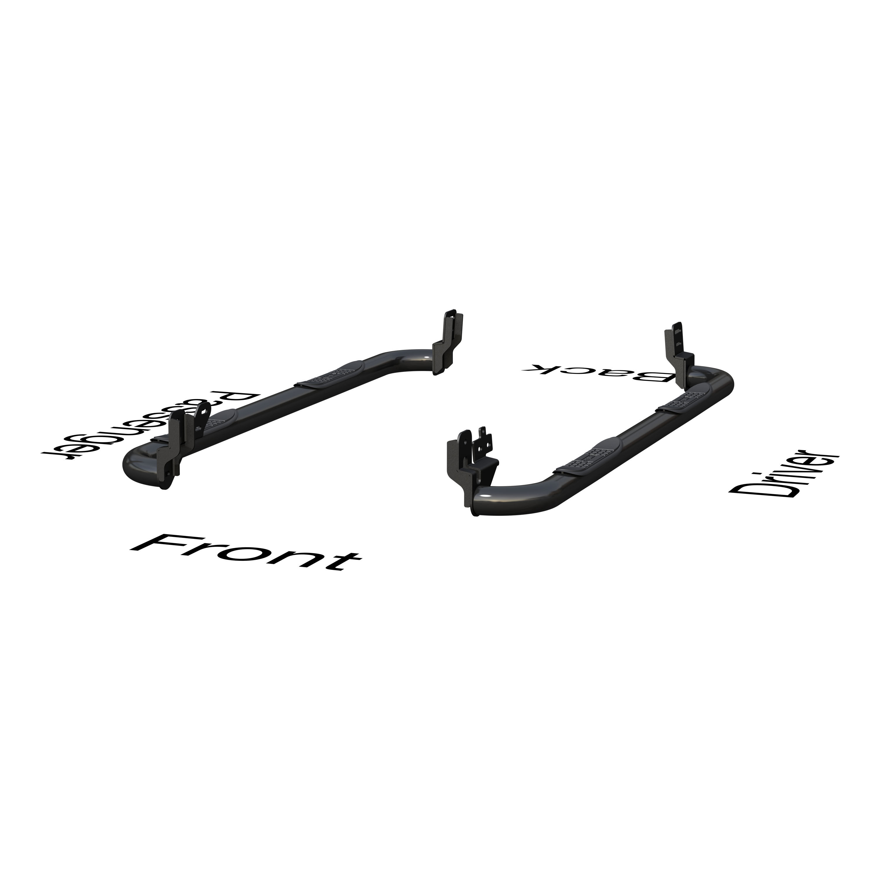 2009-2017 Dodge Ram 3500 Aries 3" Round Semi-Gloss Black Steel Side Bars CREW CAB