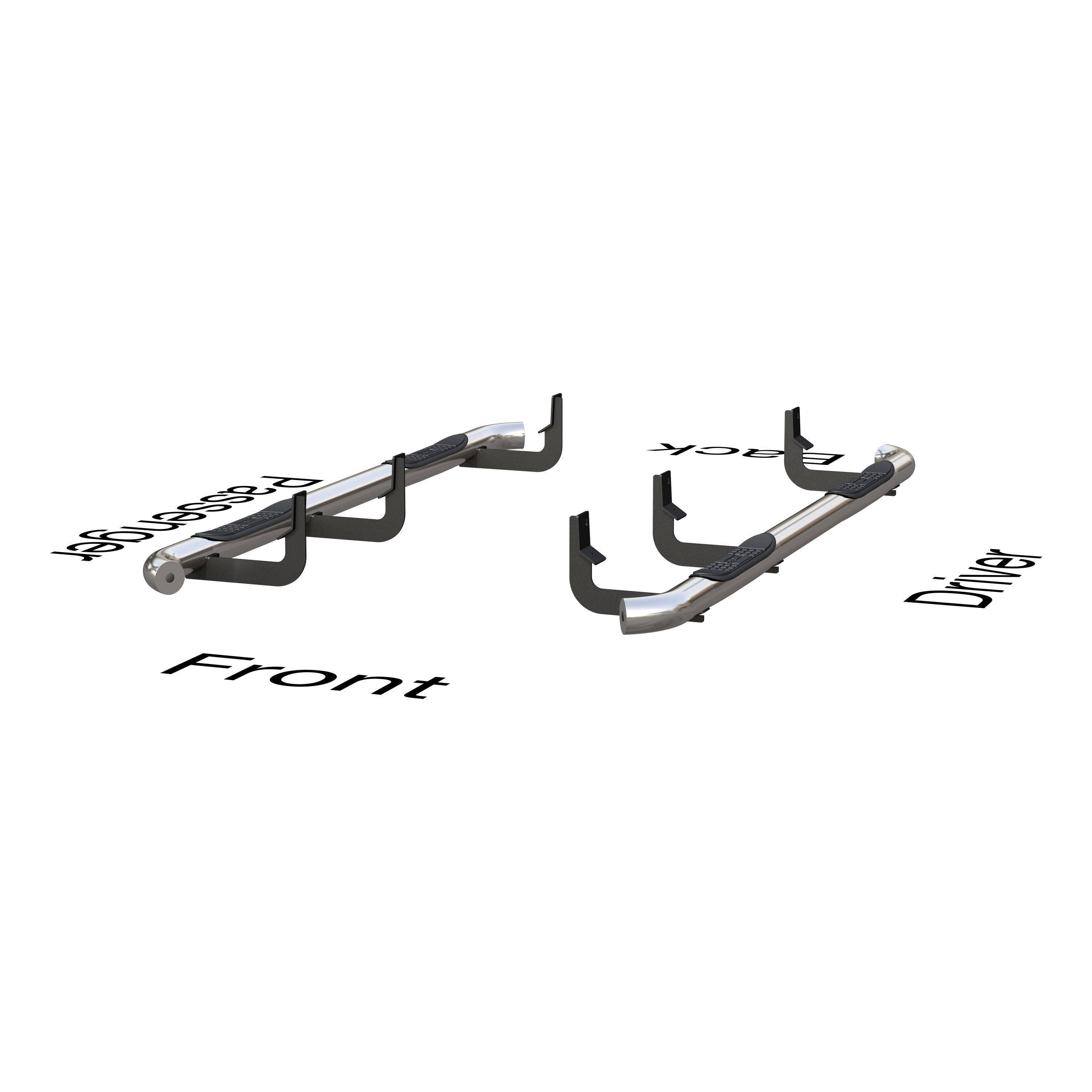 2004-2015 Nissan Titan Aries Stainless 3" Round Side Bars CREW CAB
