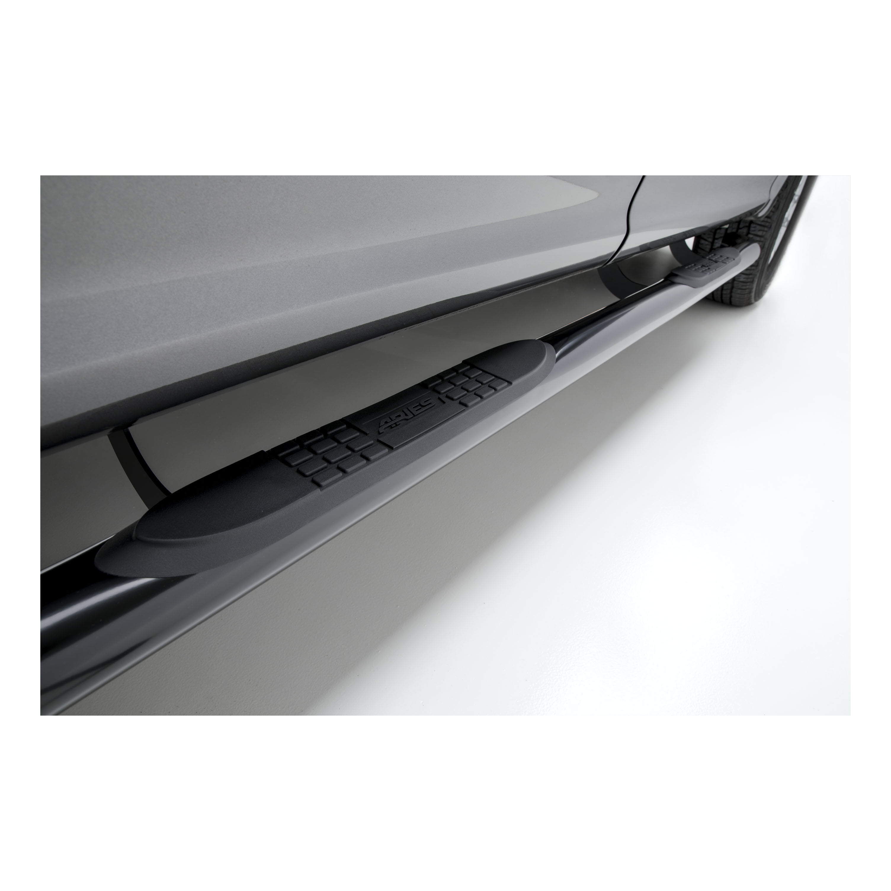 2015-2018 Ford F-150 Aries 3" Round Semi-Gloss Black Stainless Steel Side Bars XLT/Crew Cab Pickup