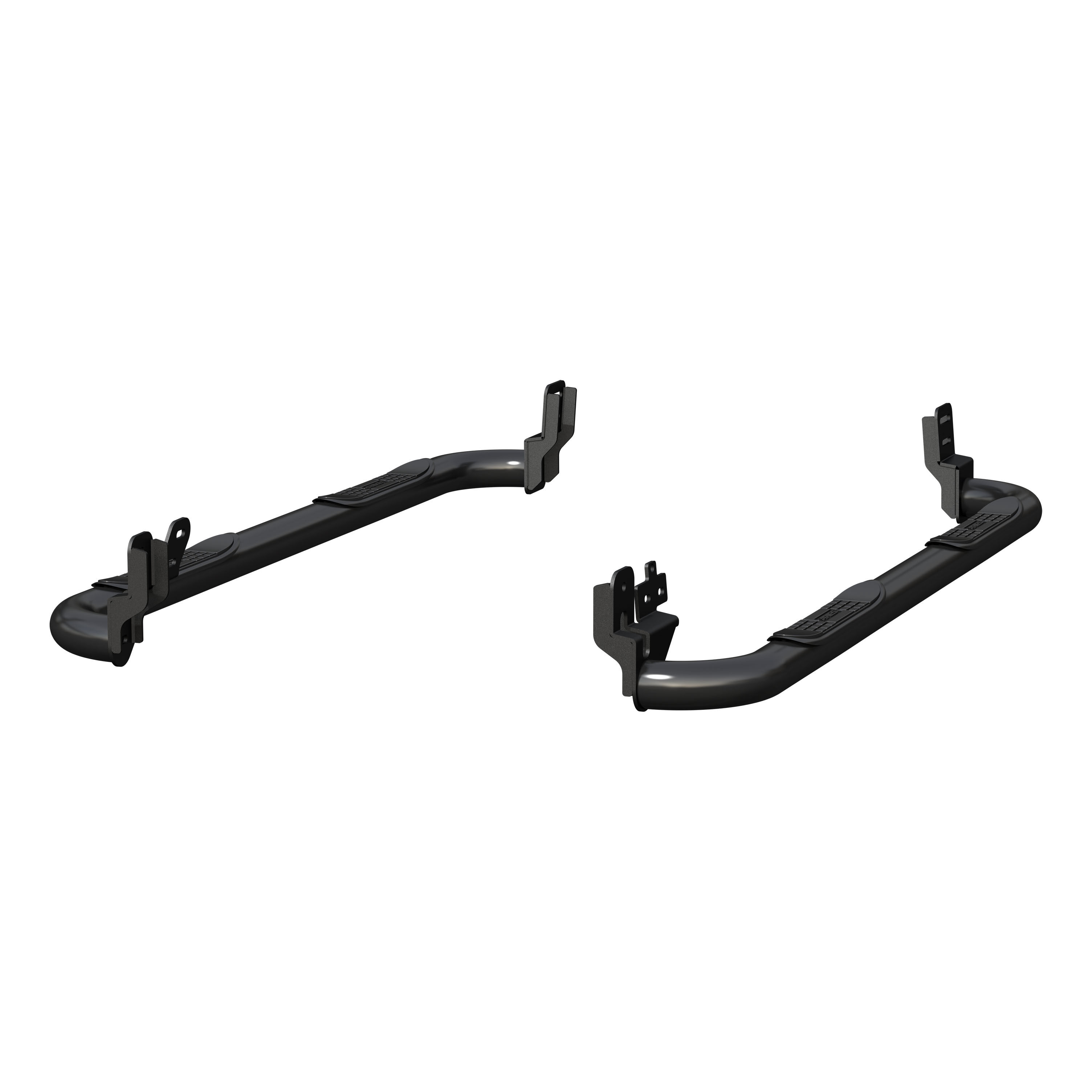 2009-2018 Dodge Ram 1500 Aries 3" Round Semi-Gloss Black Stainless Steel Side Bars Sport/Extended Cab Pickup