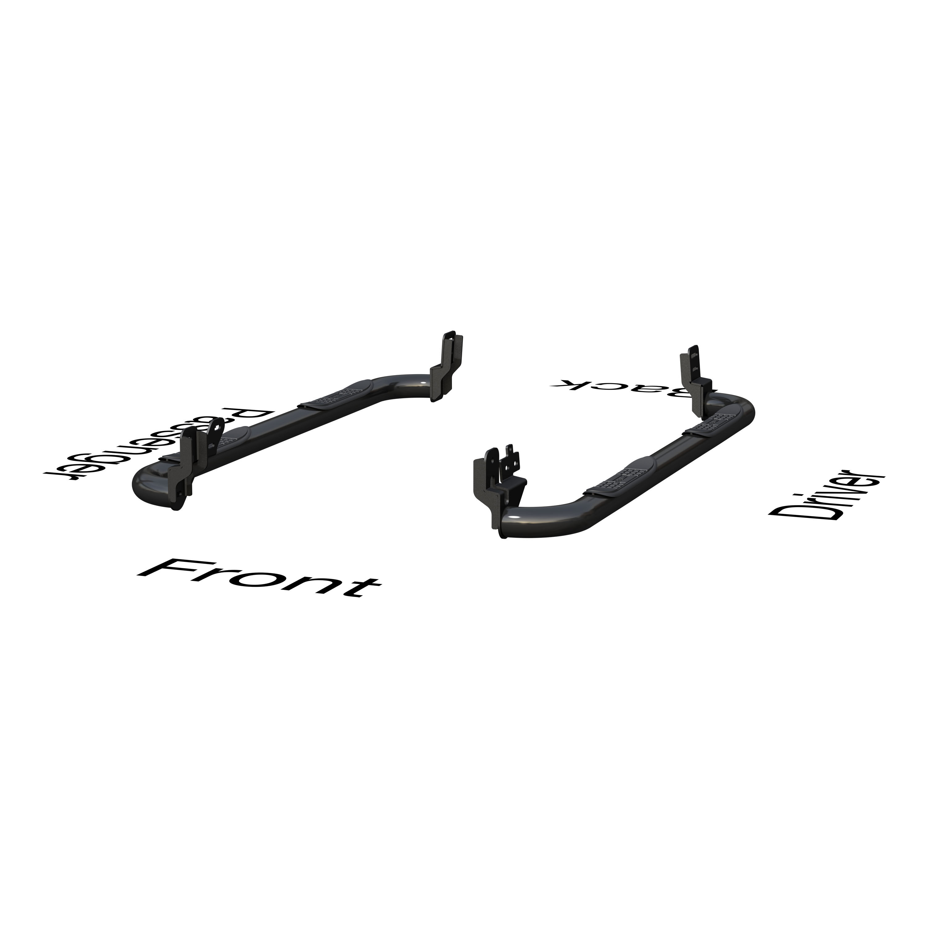 2009-2018 Dodge Ram 1500 Aries 3" Round Semi-Gloss Black Stainless Steel Side Bars Sport/Extended Cab Pickup