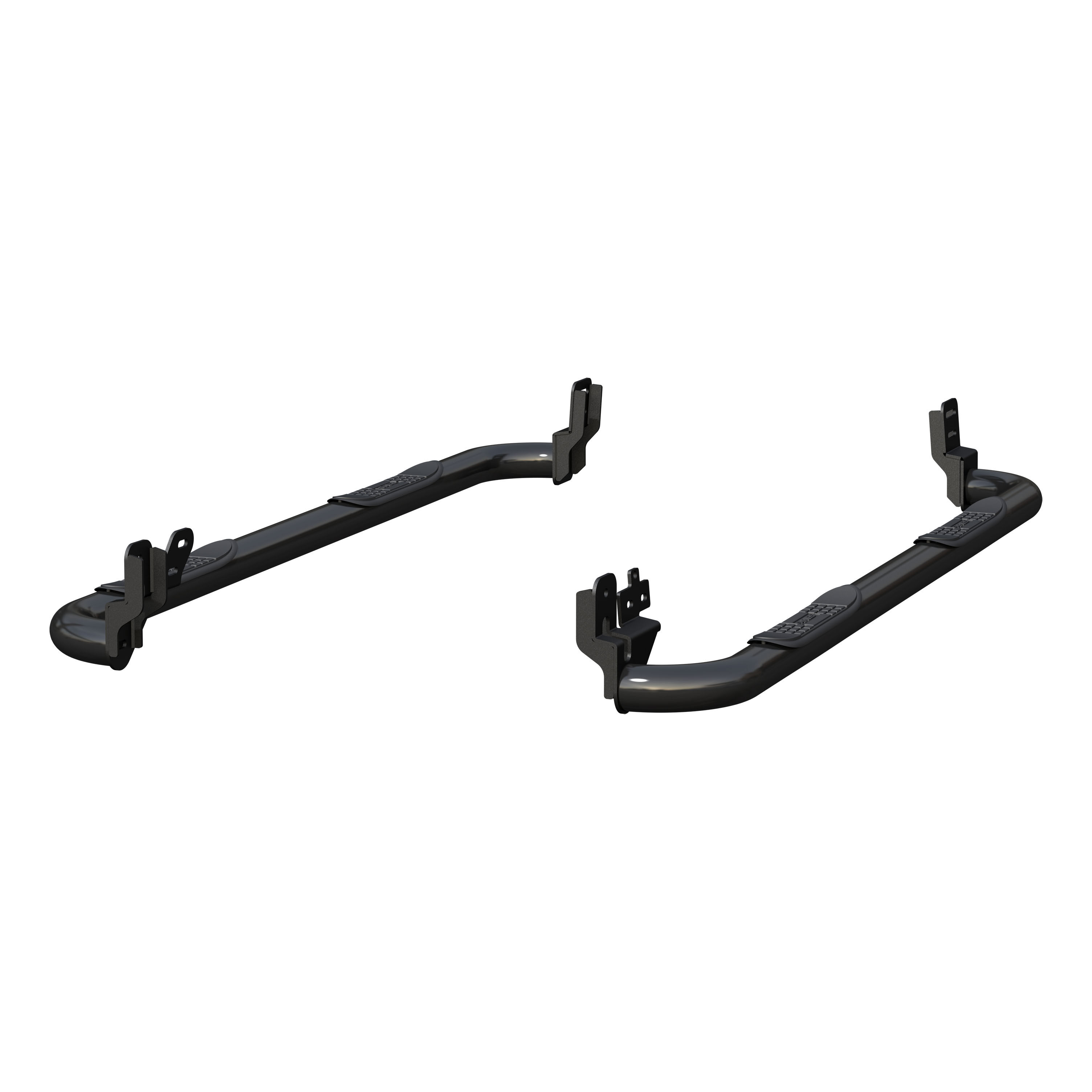2009-2018 Dodge Ram 3500 Aries 3" Round Semi-Gloss Black Stainless Steel Side Bars SLT/Crew Cab Pickup