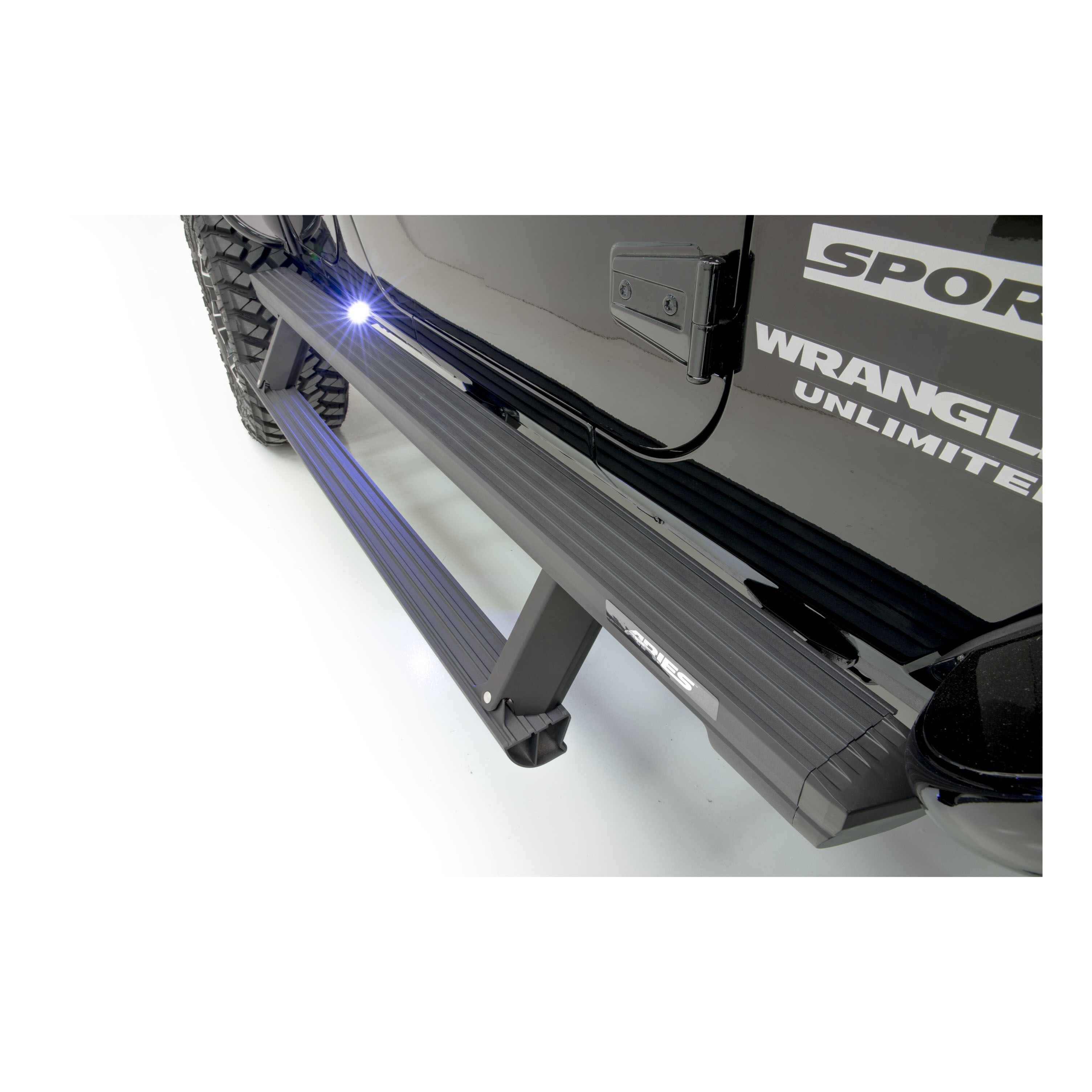 2007-2017 Jeep Wrangler Aries ActionTrac Powered Running Boards Unlimited Sahara