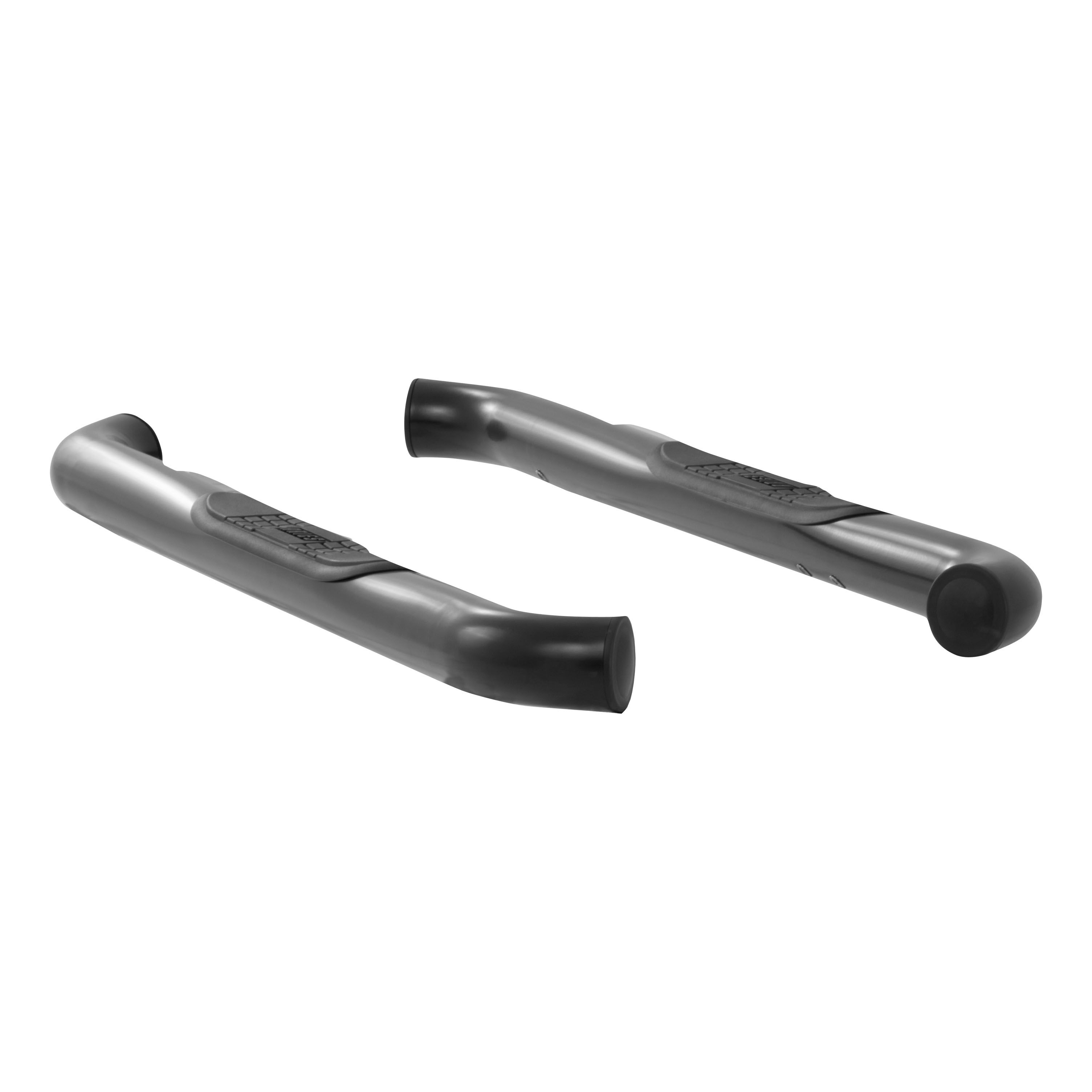 2007-2017 Jeep Wrangler Aries 3" Round Semi-Gloss Black Steel Side Bars Sahara - WILL NOT WORK WITH FACTORY ROCKER