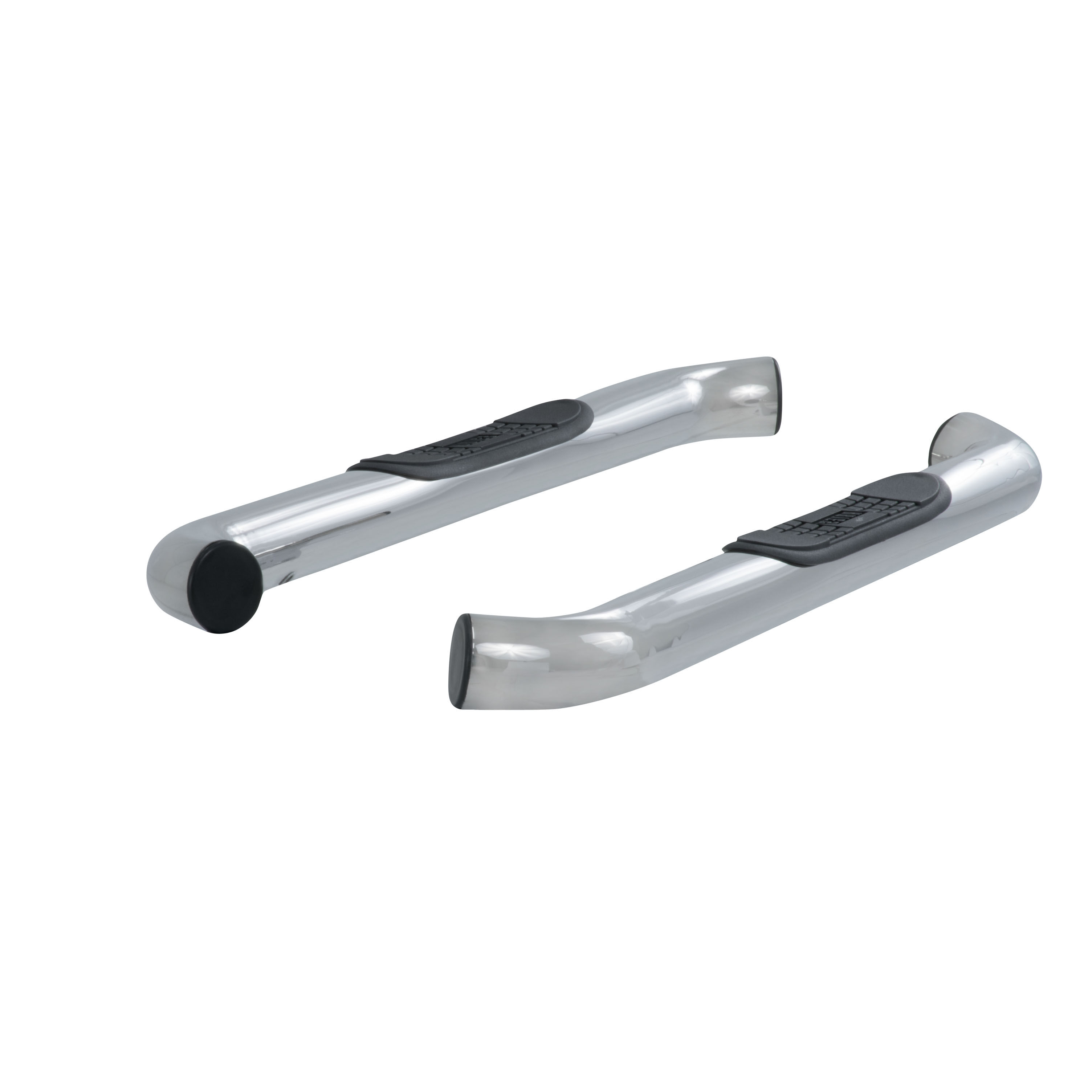 2007-2017 Jeep Wrangler Aries 3" Round Semi-Gloss Black Steel Side Bars Sahara - WILL NOT WORK WITH FACTORY ROCKER