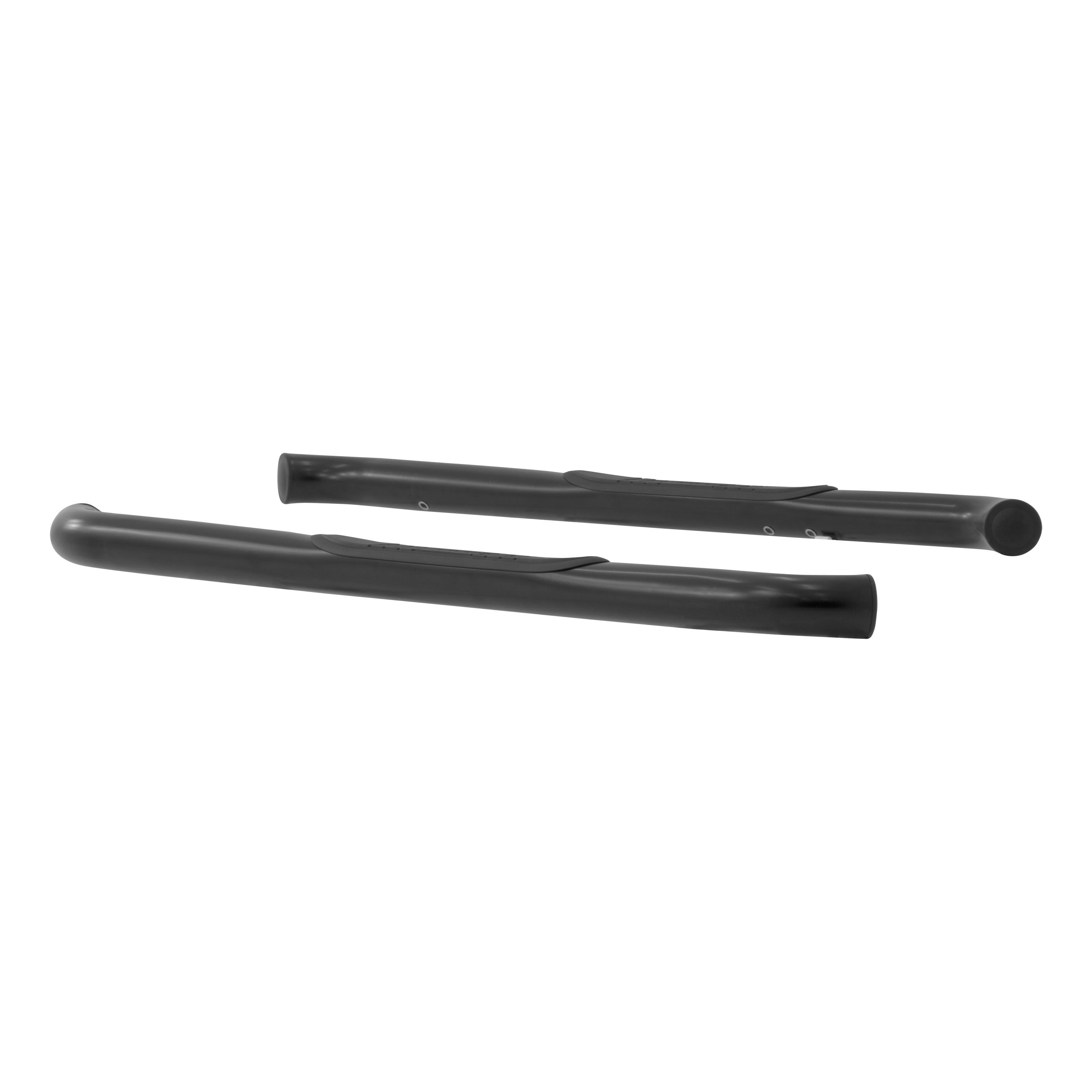 2007-2017 Jeep Wrangler Aries 3" Round Semi-Gloss Black Steel Side Bars Sahara - WILL NOT WORK WITH FACTORY ROCKER