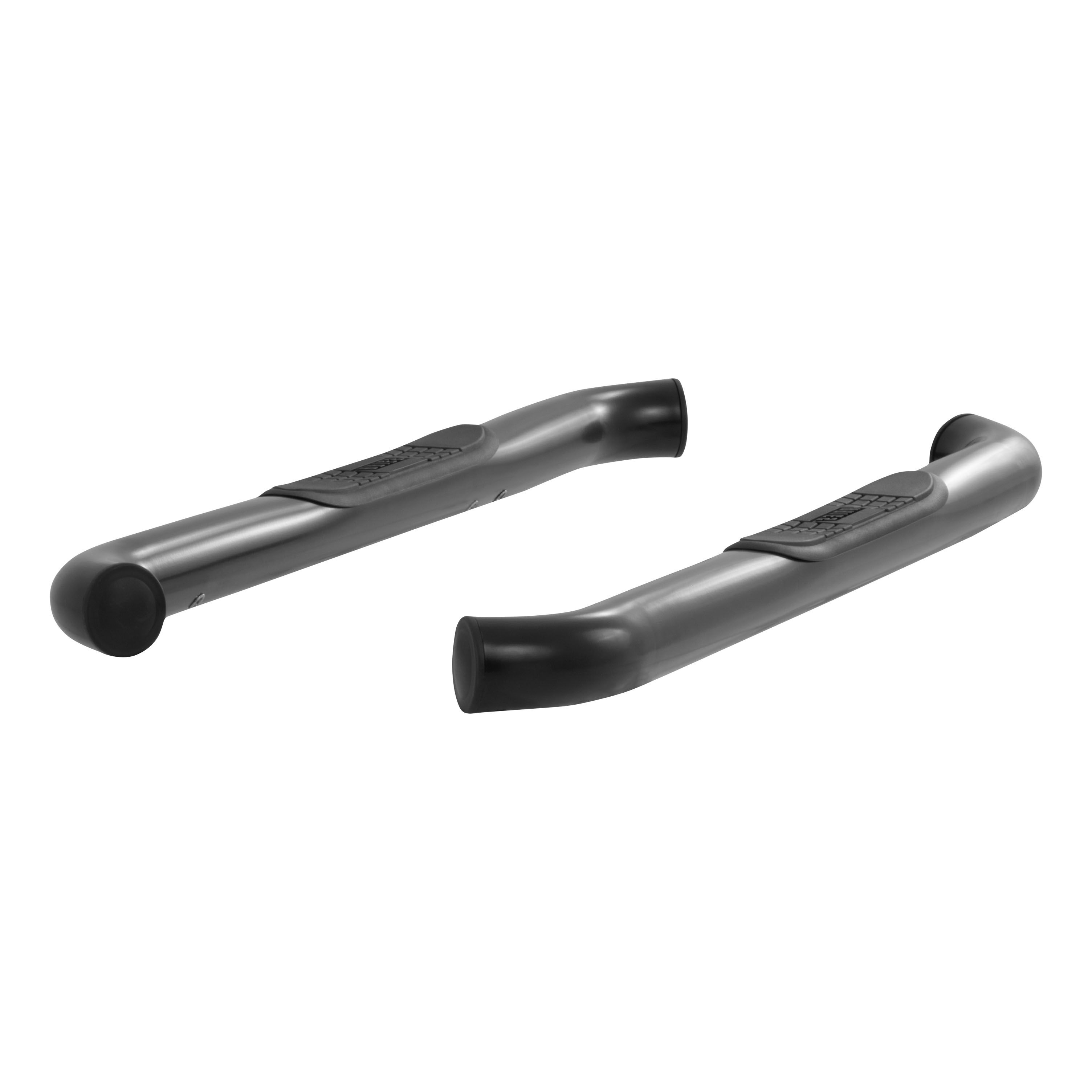 2007-2017 Jeep Wrangler Aries 3" Round Semi-Gloss Black Steel Side Bars Sahara - WILL NOT WORK WITH FACTORY ROCKER - 35800