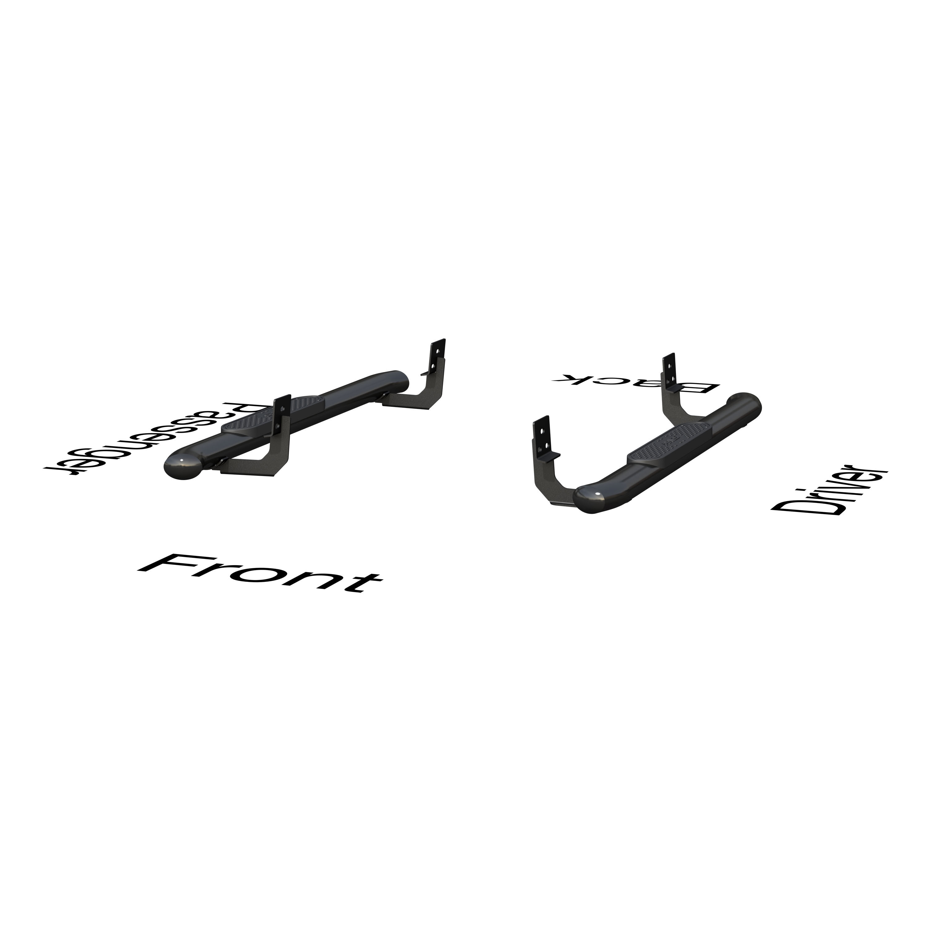 2009-2017 Dodge Ram 3500 Aries Black 4" Oval Side Bars Standard Cab