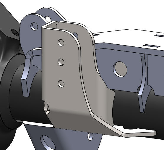 Raised Trackbar Bracket for 3.5 Inch Diameter Front Axle by Artec Industries - BR1139