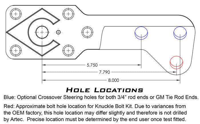 Aluminum Ultimate Dana 60 High Steer Arms - 6-Hole w/ Keyway - Pair by Artec Industries