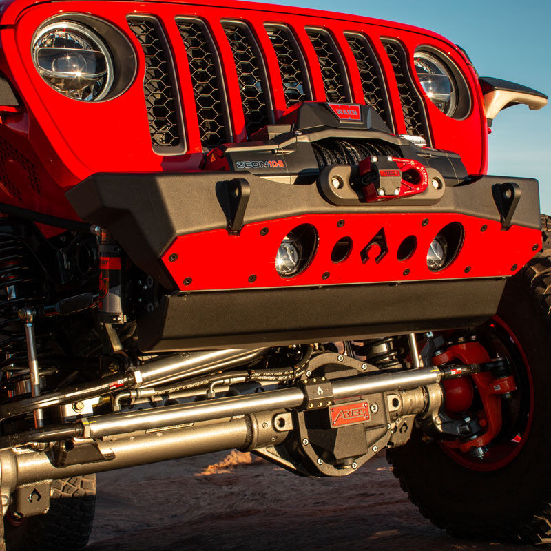 Powdercoat Nighthawk Front Bumper with Aluminum Skid for JK, JL, and JT - Black Powdercoat by Artec Industries