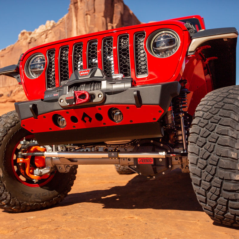 Powdercoat Nighthawk Front Bumper with Aluminum Skid for JK, JL, and JT - Black Powdercoat by Artec Industries