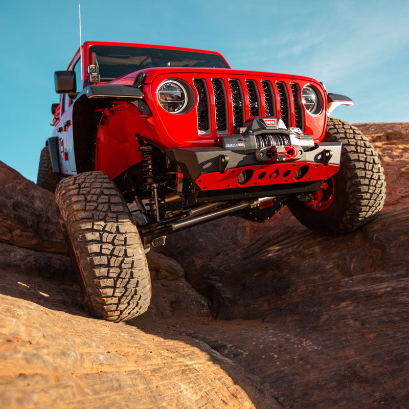 Powdercoat Nighthawk Front Bumper with Aluminum Skid for JK, JL, and JT - Black Powdercoat by Artec Industries