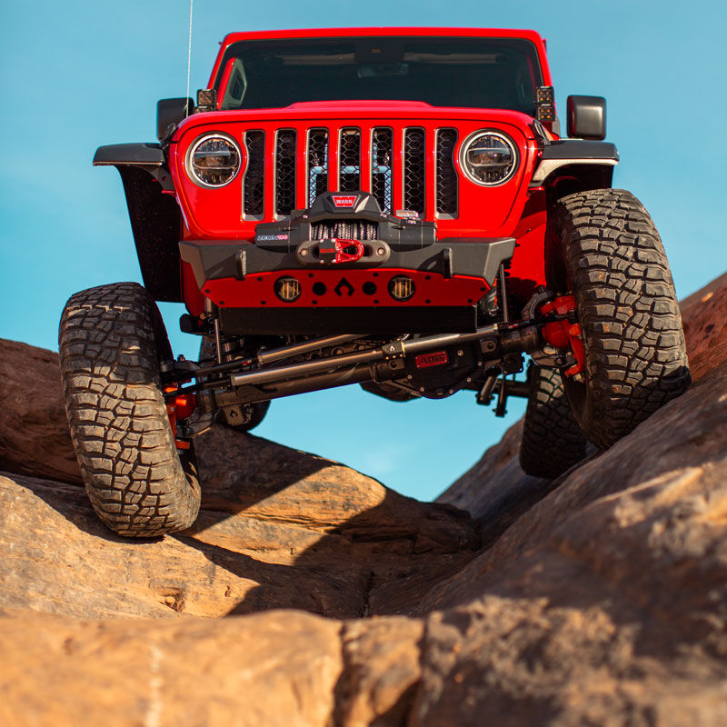 Powdercoat Nighthawk Front Bumper with Aluminum Skid for JK, JL, and JT - Black Powdercoat by Artec Industries