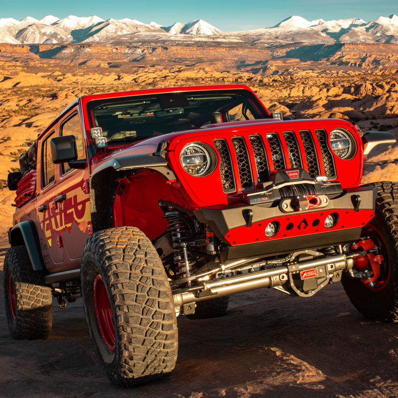 Powdercoat Nighthawk Front Bumper with Aluminum Skid for JK, JL, and JT - Black Powdercoat by Artec Industries
