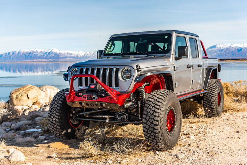 Bare Steel Nighthawk Mid-tube Stinger Front Bumper with Aluminum Skid for JK, JL, and JT - Bare Steel by Artec Industries